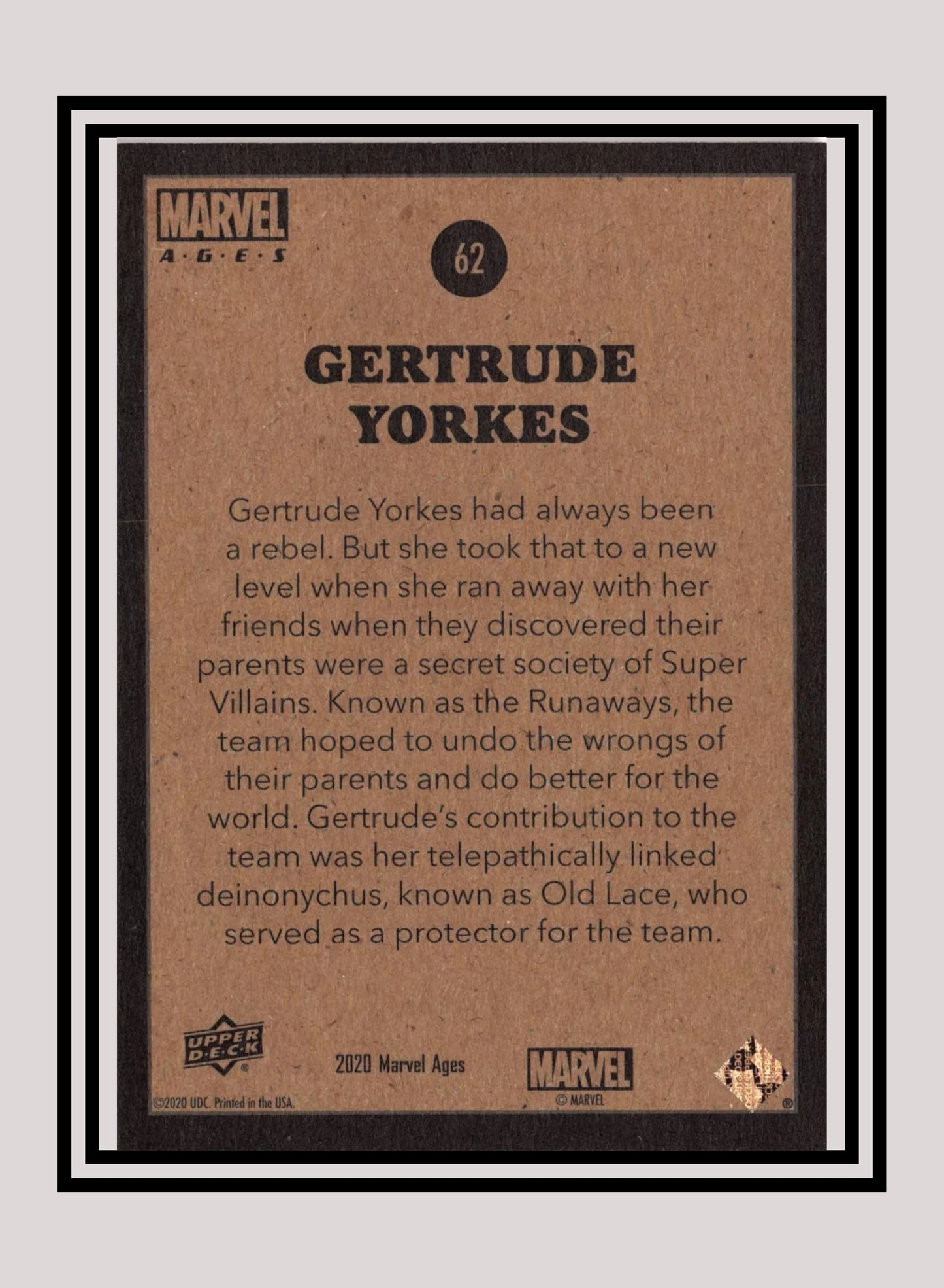 Marvel! 1x Gertrude Yorkes - Base (#062 - 2020 Upper Deck Marvel Ages)