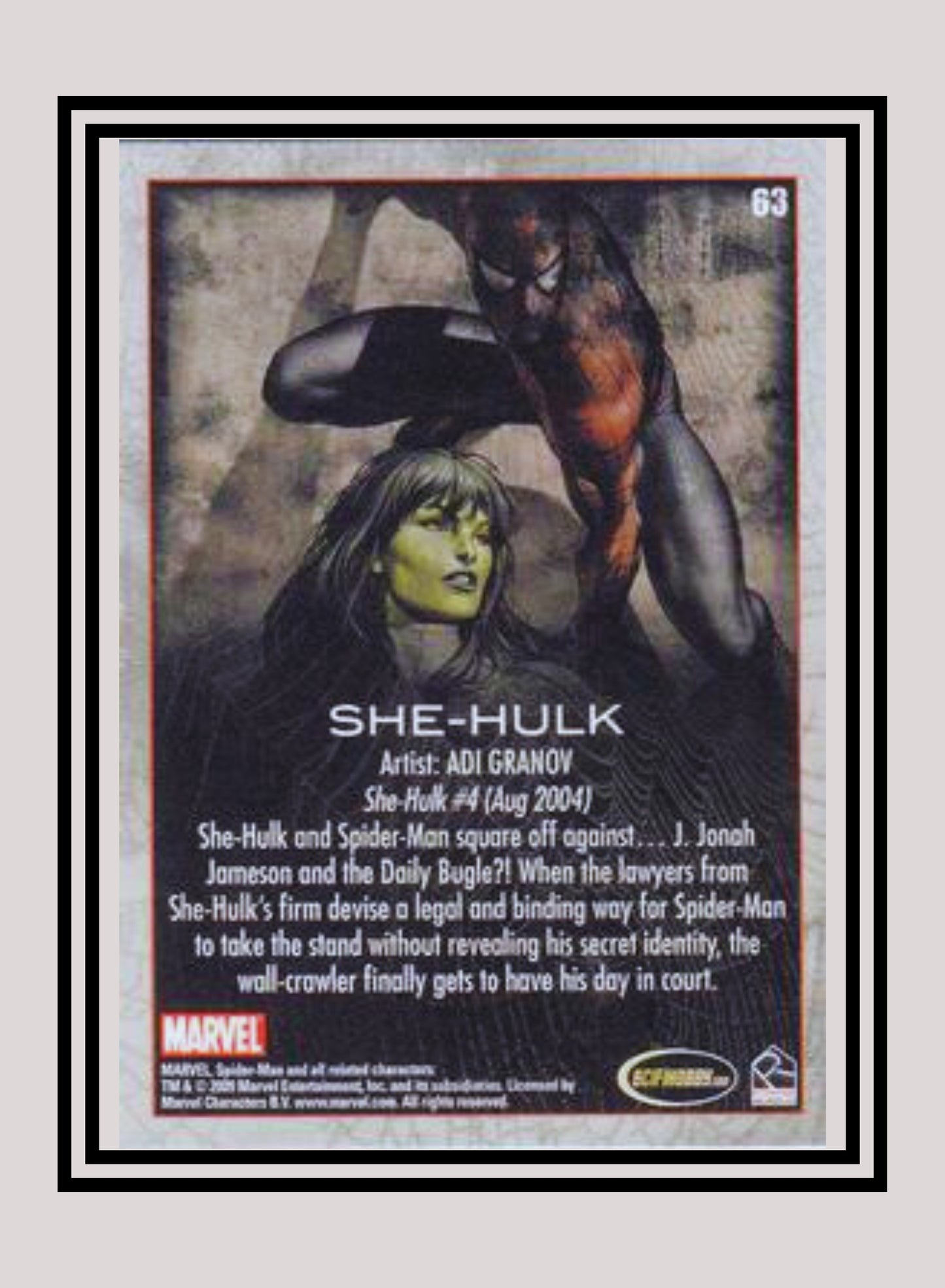 Marvel! 1x She-Hulk - Base (#63 - 2009 Rittenhouse Spiderman Archives)