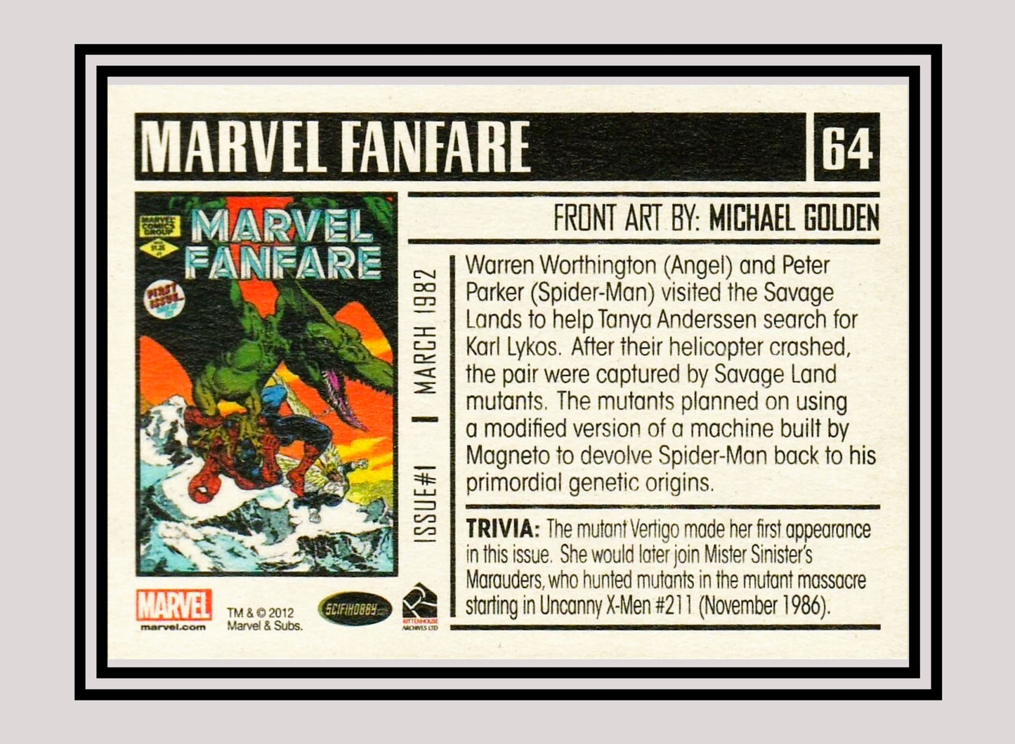 Marvel! 1x Marvel Fanfare #1 - Base (#64 - 2012 Rittenhouse Marvel Bronze Age)