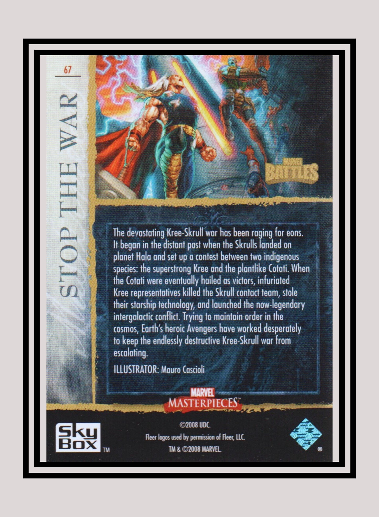 Marvel! 1x Stop the War - Base (#67 - 2008 Upper Deck Marvel Masterpieces Series 3)