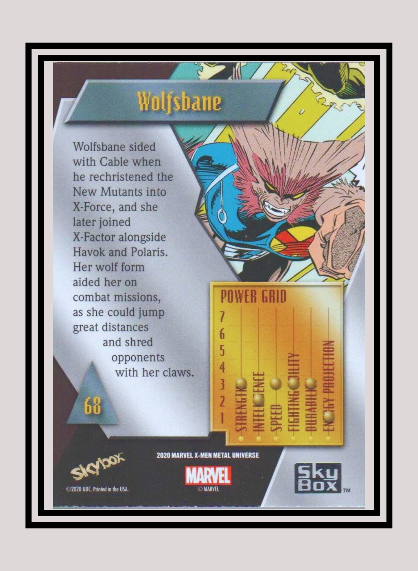 Marvel! 1x Wolfsbane - Base Low Series (#068 - 2021 Upper Deck X-Men Metal Universe)