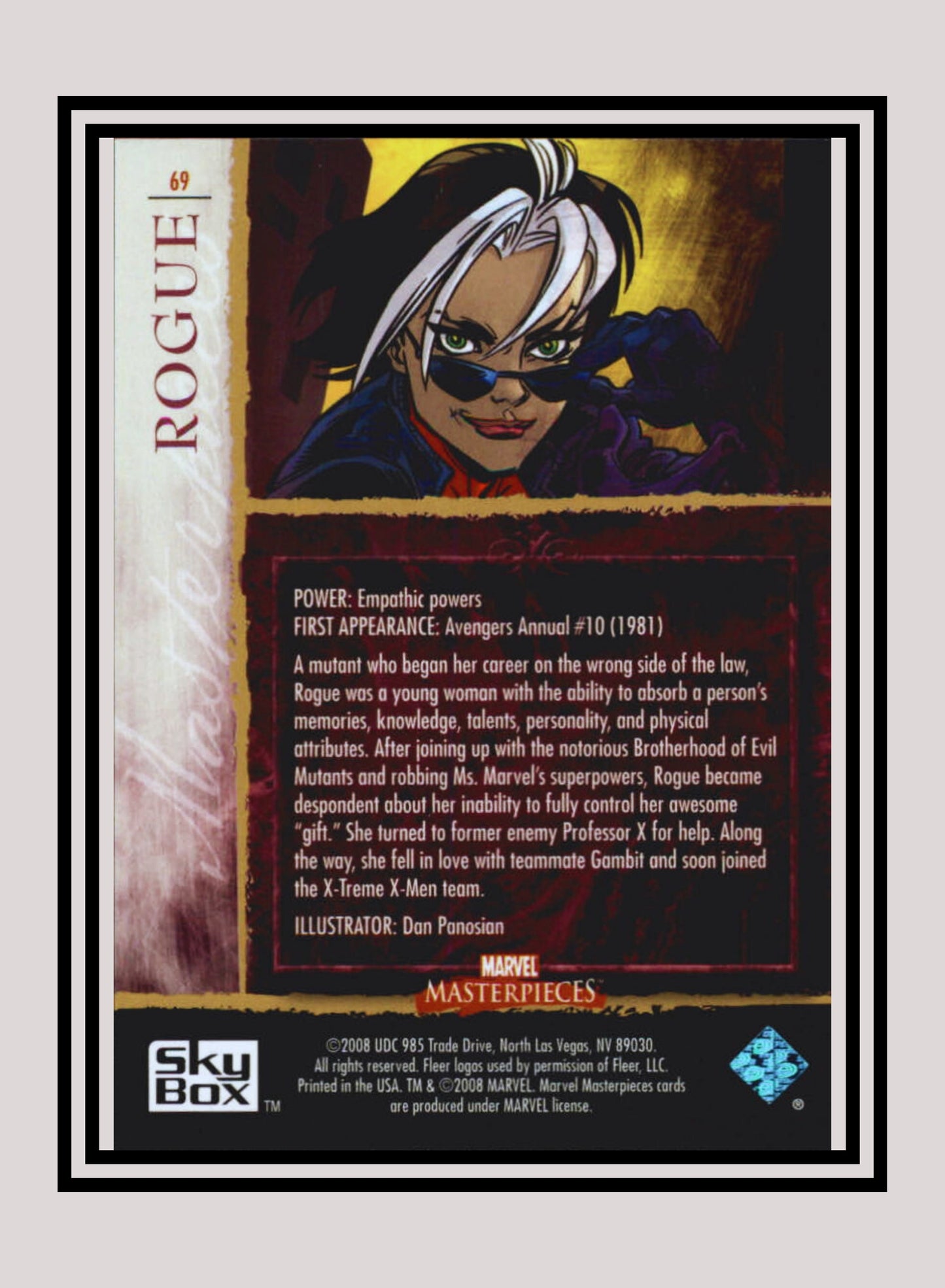 Marvel! 1x Rogue - Base (#69 - 2008 Upper Deck Marvel Masterpieces Series 2)