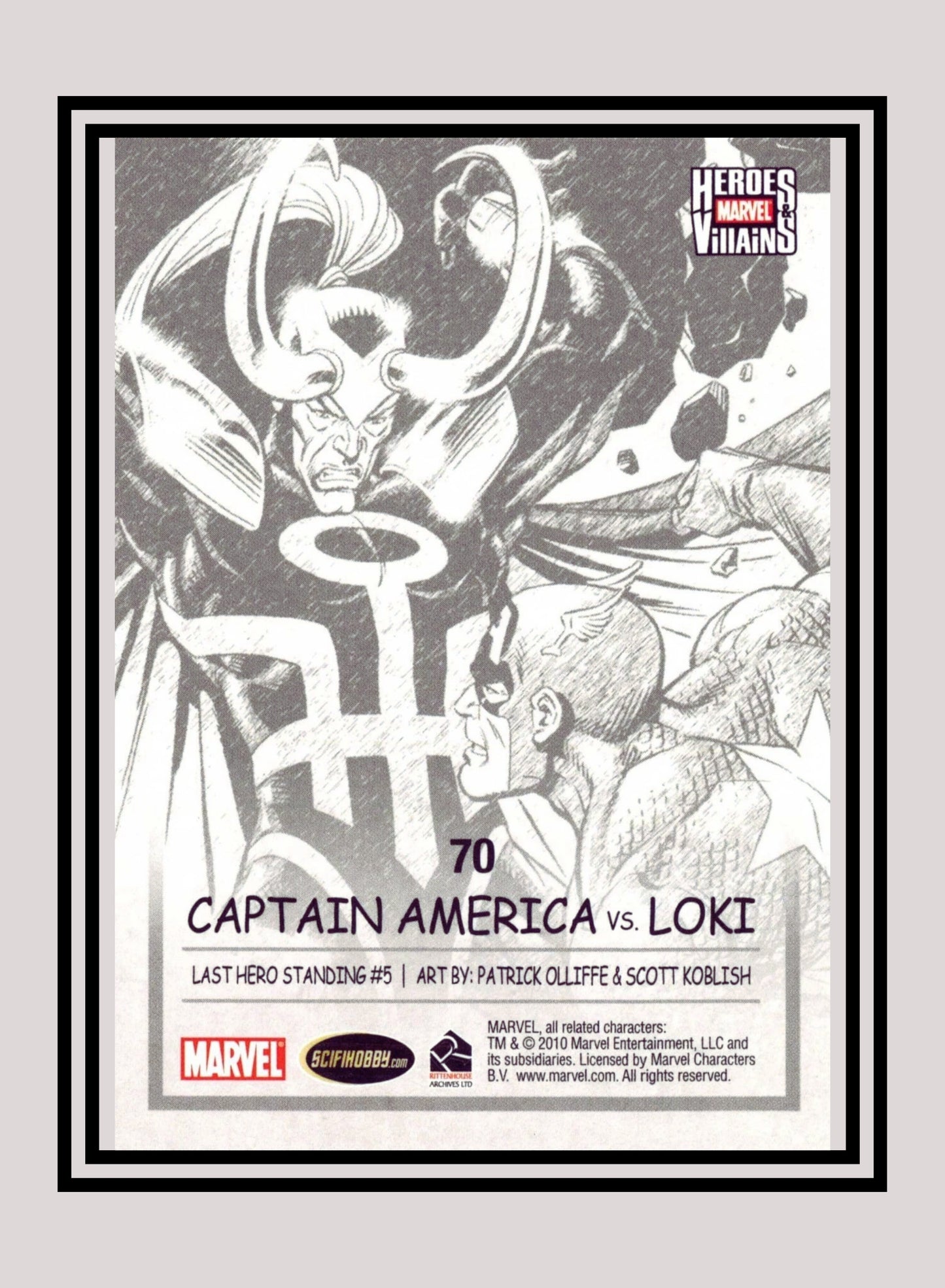 Marvel! 1x Captain America vs. Loki - Base (#70 - 2010 Rittenhouse Marvel Heroes & Villains)
