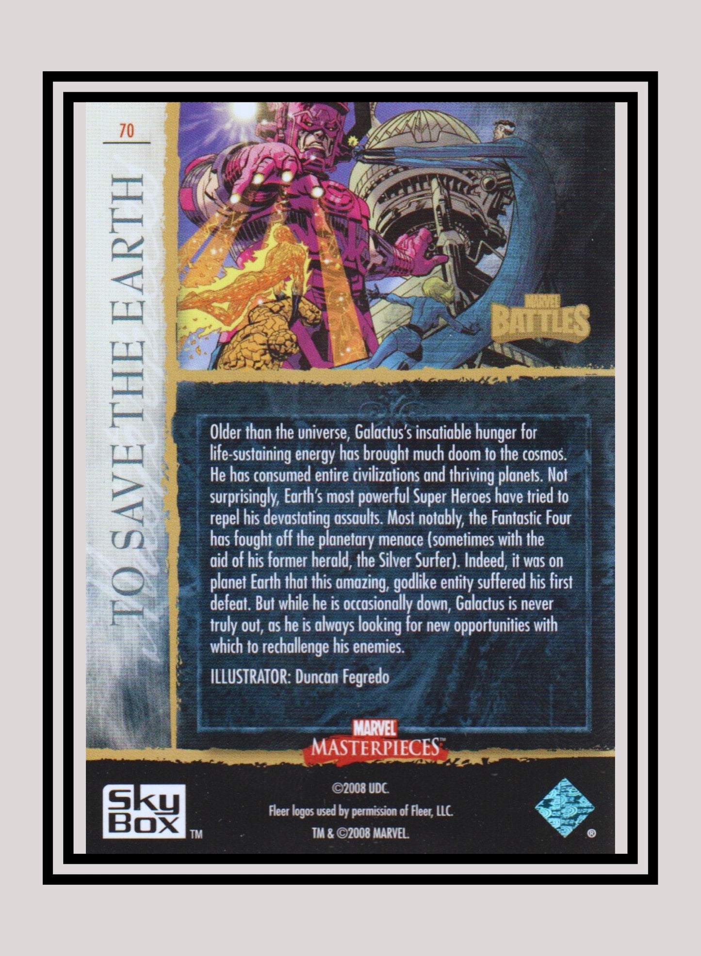 Marvel! 1x To Save the Earth - Base (#70 - 2008 Upper Deck Marvel Masterpieces Series 3)