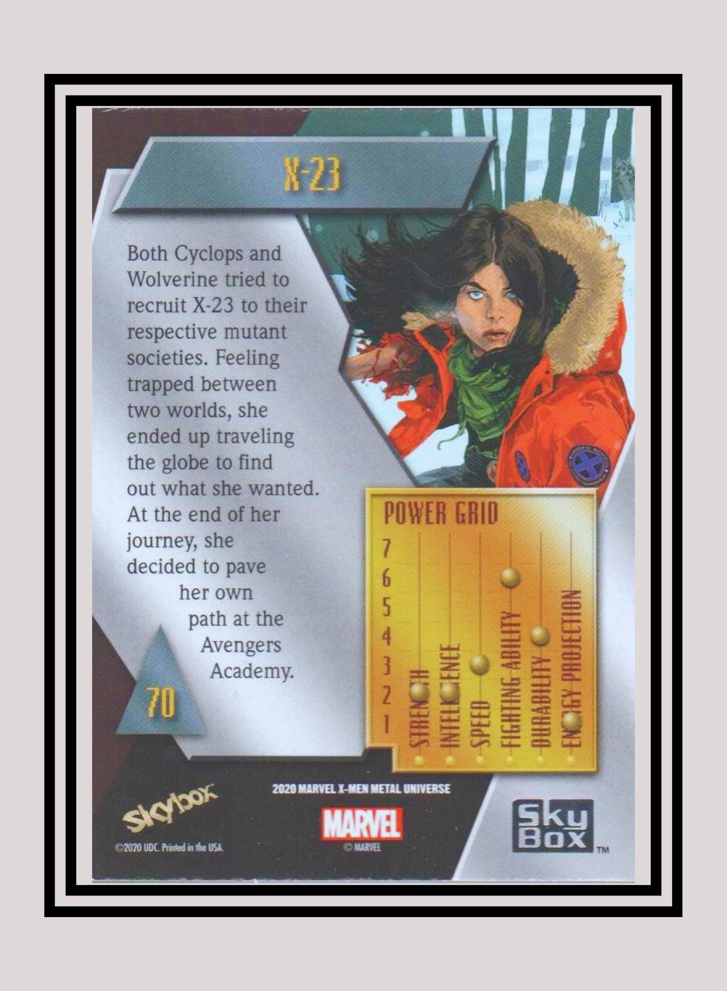 Marvel! 1x X-23 - Base Low Series (#070 - 2021 Upper Deck X-Men Metal Universe)