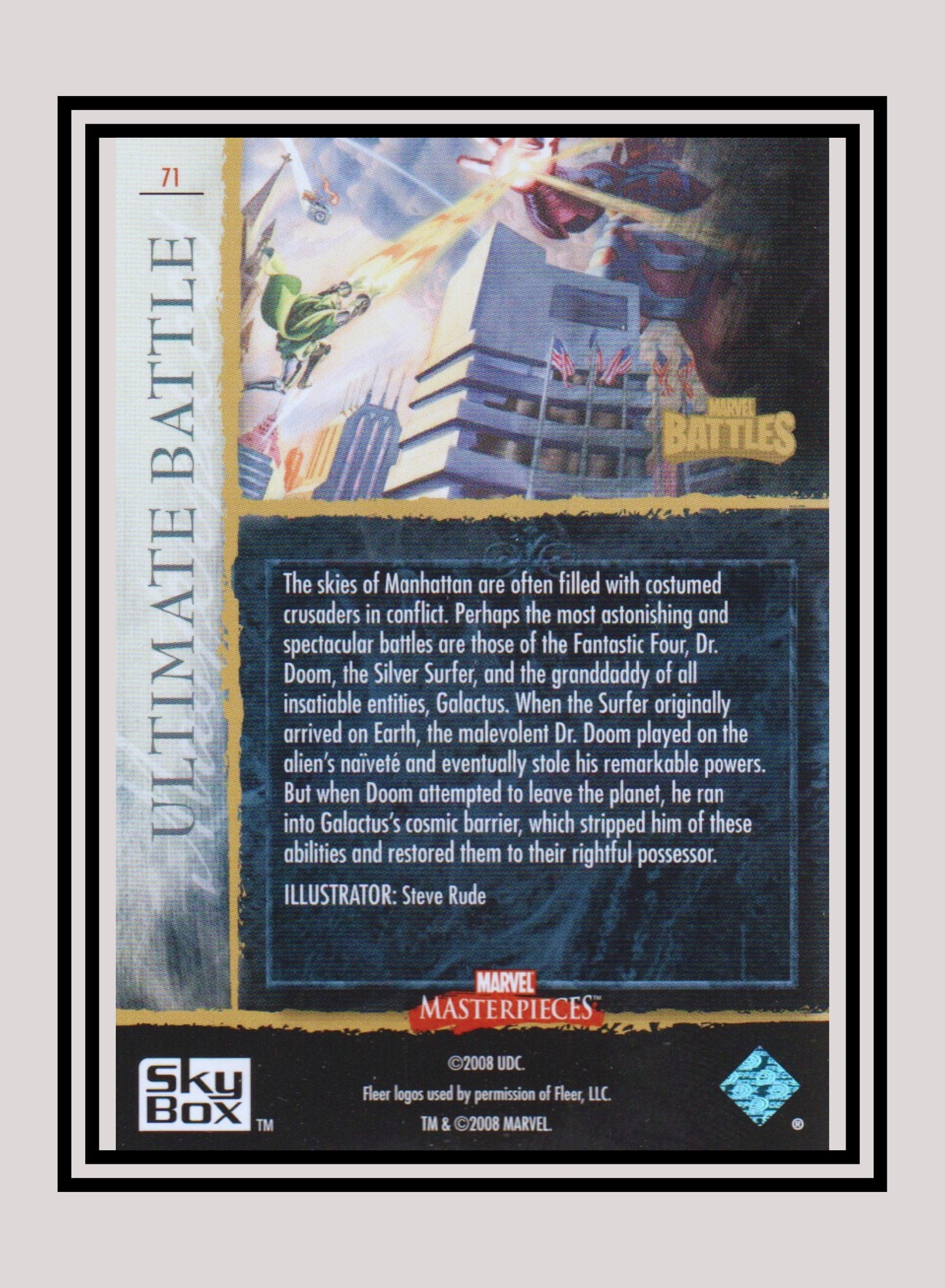 Marvel! 1x Ultimate Battle - Base (#71 - 2008 Upper Deck Marvel Masterpieces Series 3)