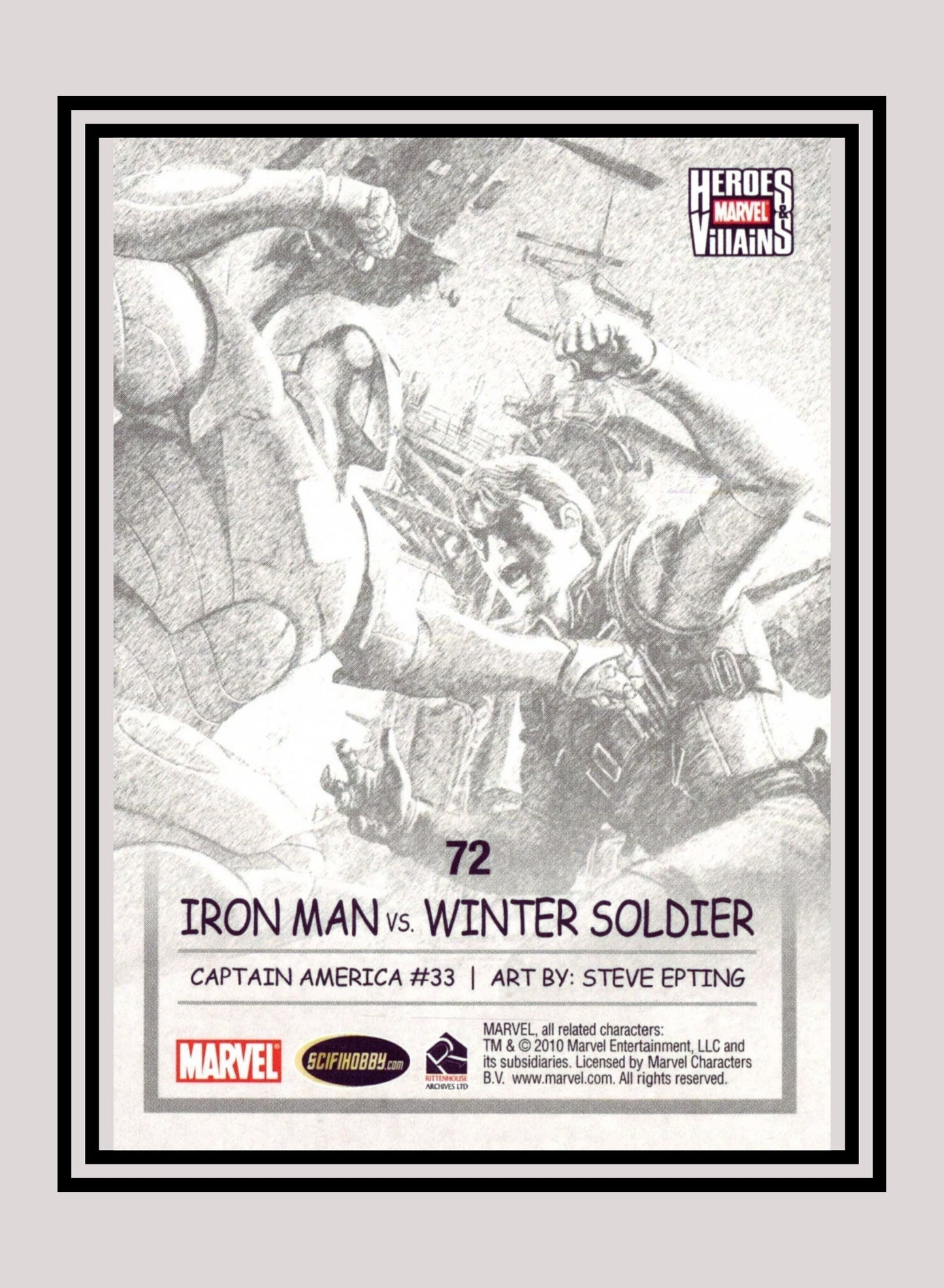 Marvel! 1x Iron Man vs. Winter Soldier - Base (#72 - 2010 Rittenhouse Marvel Heroes & Villains)