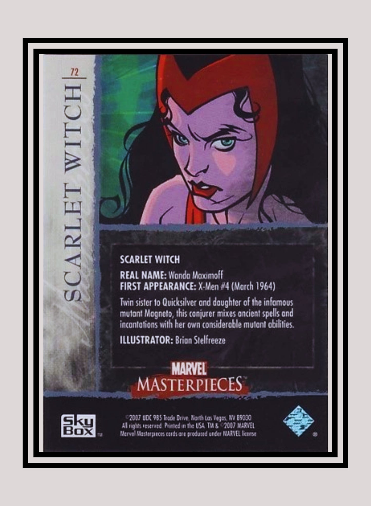 Marvel! 1x Scarlet Witch - Base (#72 - 2007 Upper Deck Marvel Masterpieces)