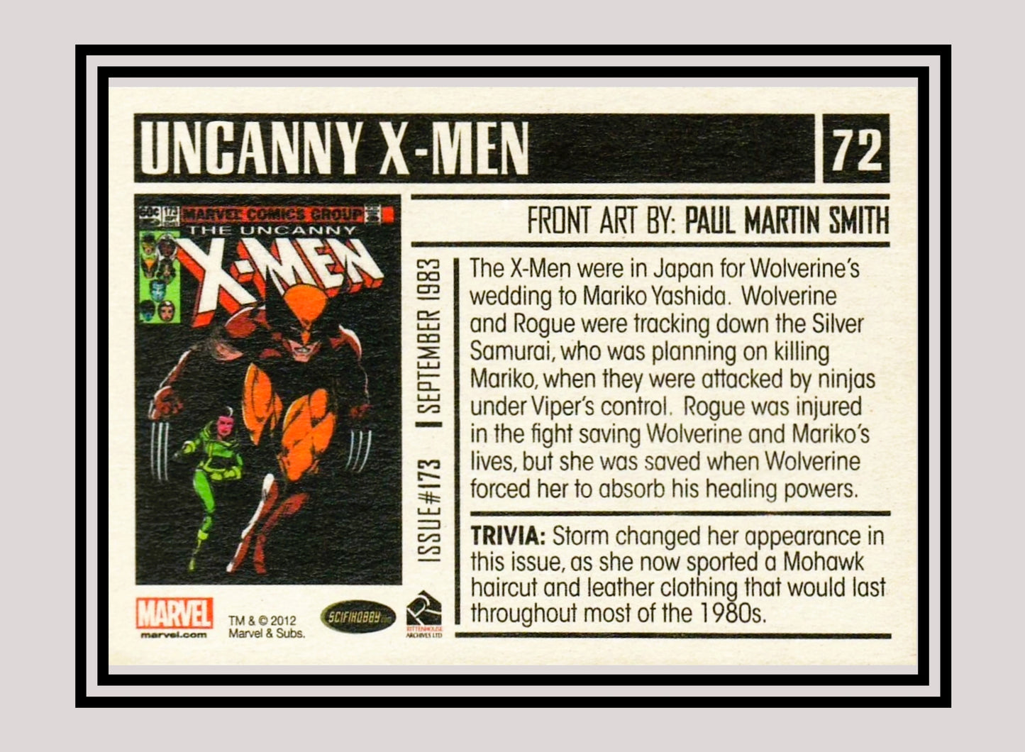 Marvel! 1x The Uncanny X-Men #173 - Base (#72 - 2012 Rittenhouse Marvel Bronze Age)
