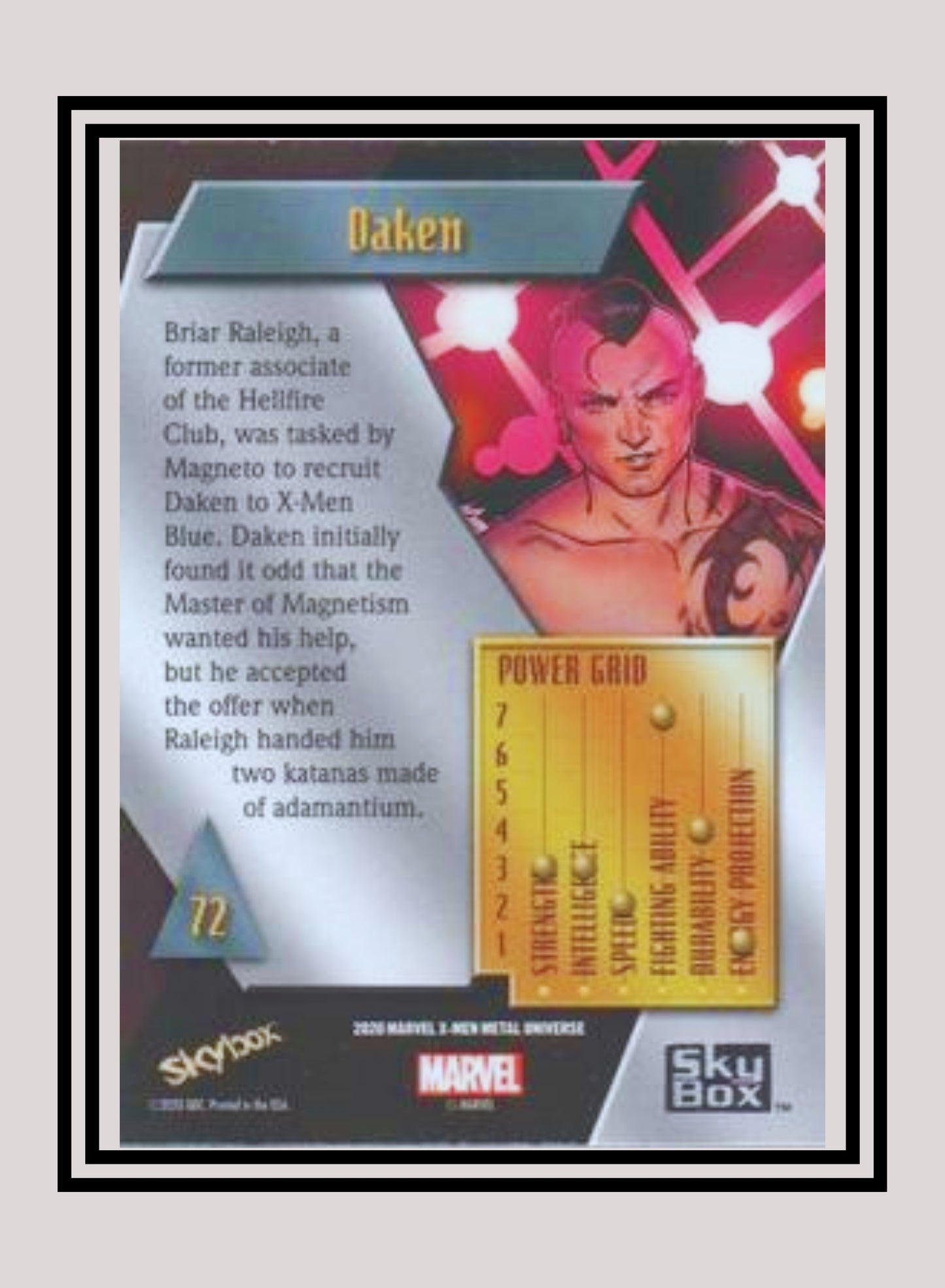 Marvel! 1x Daken - Base Low Series (#072 - 2021 Upper Deck X-Men Metal Universe)