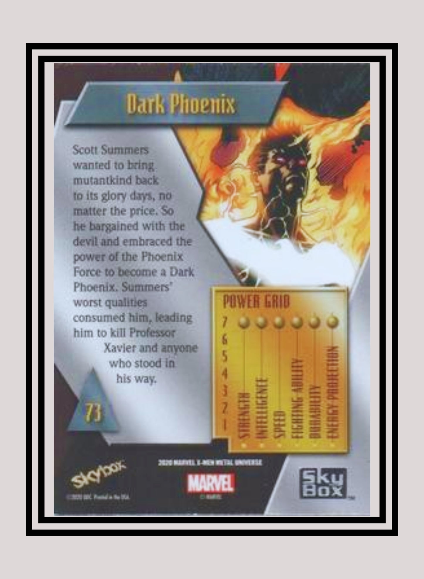 Marvel! 1x Dark Phoenix - Base Low Series (#073 - 2021 Upper Deck X-Men Metal Universe)