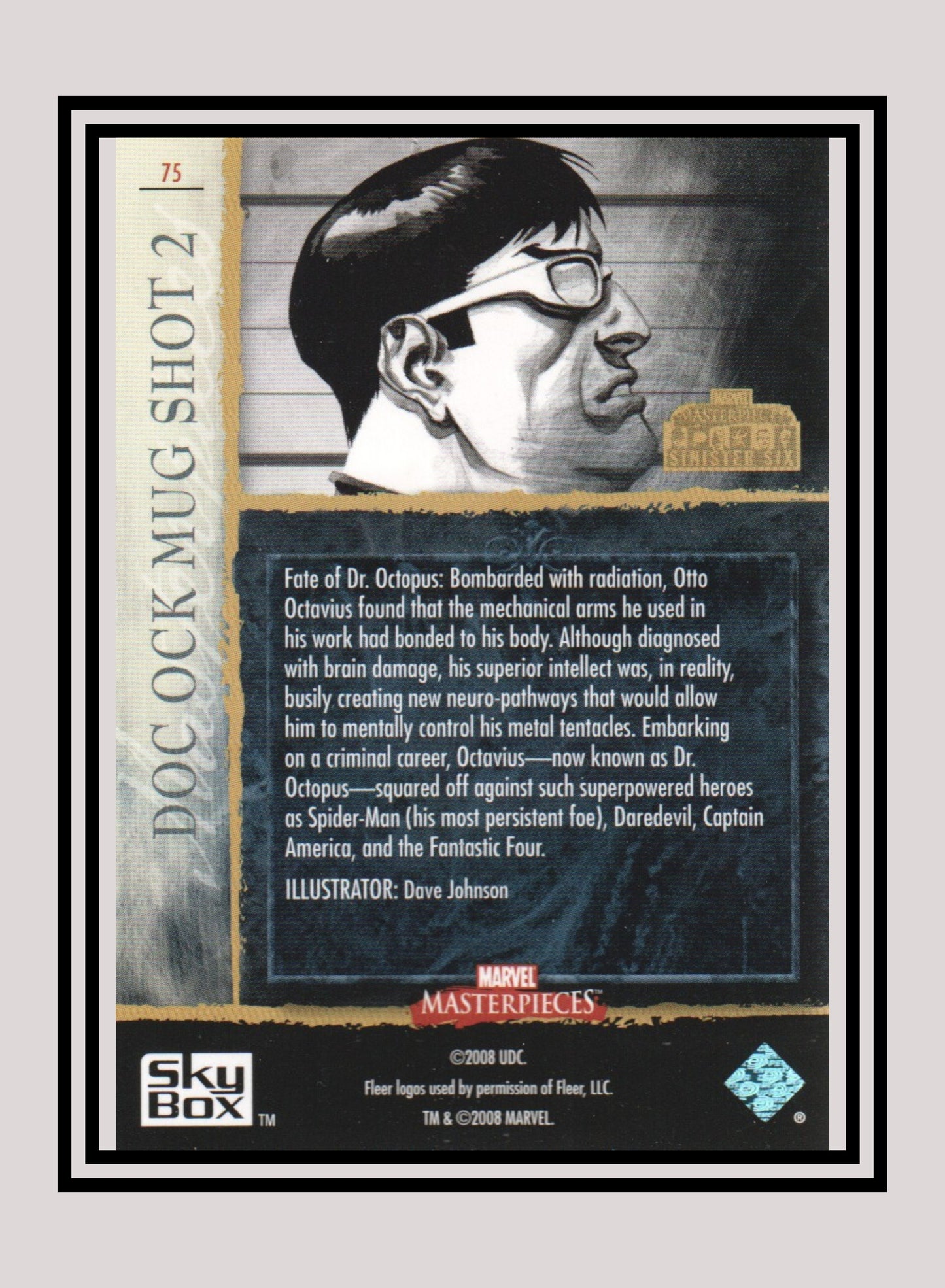 Marvel! 1x Doc Ock Mug Shot 2 - Base (#75 - 2008 Upper Deck Marvel Masterpieces Series 3)