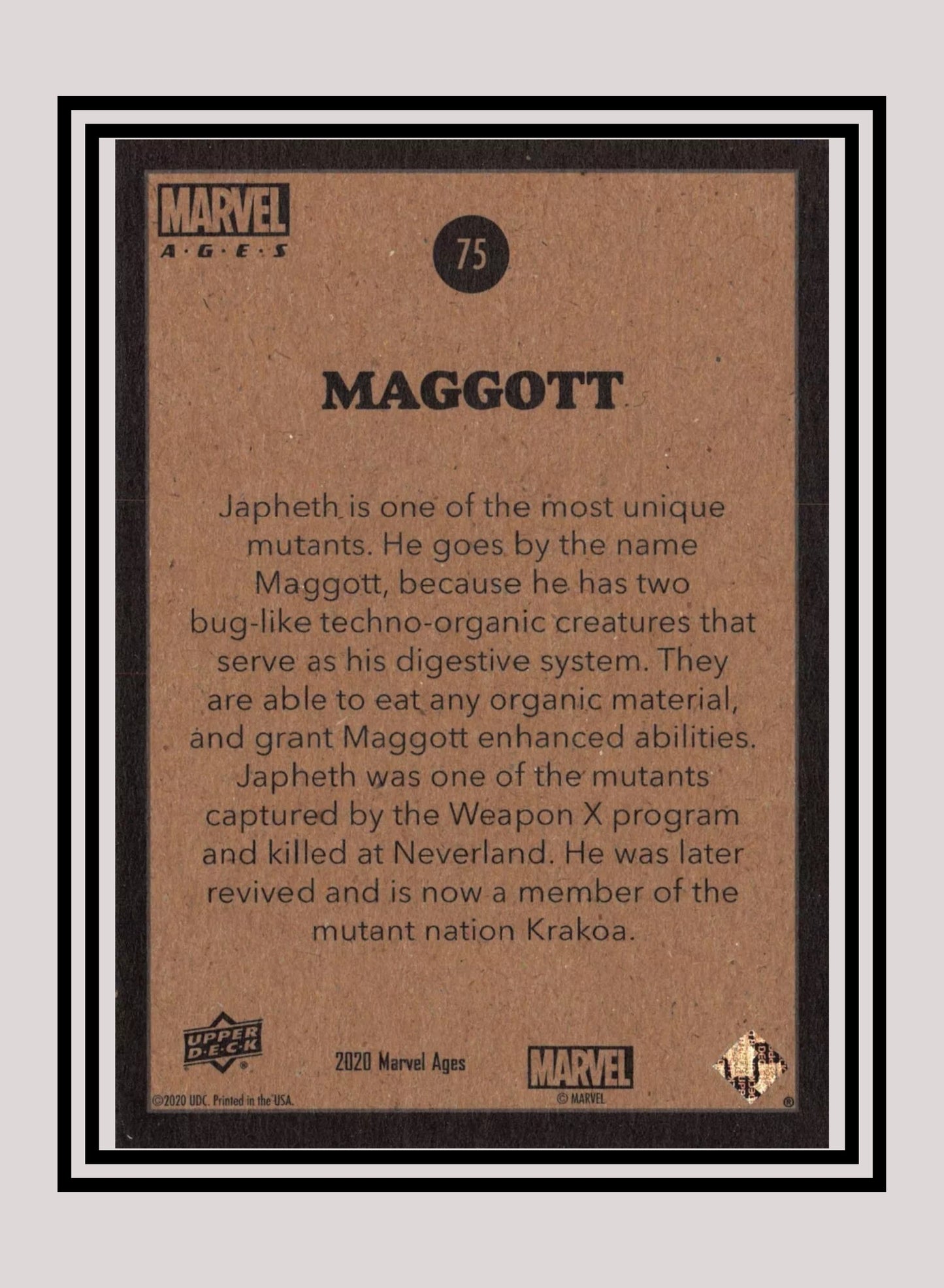 Marvel! 1x Maggott - Base (#075 - 2020 Upper Deck Marvel Ages)