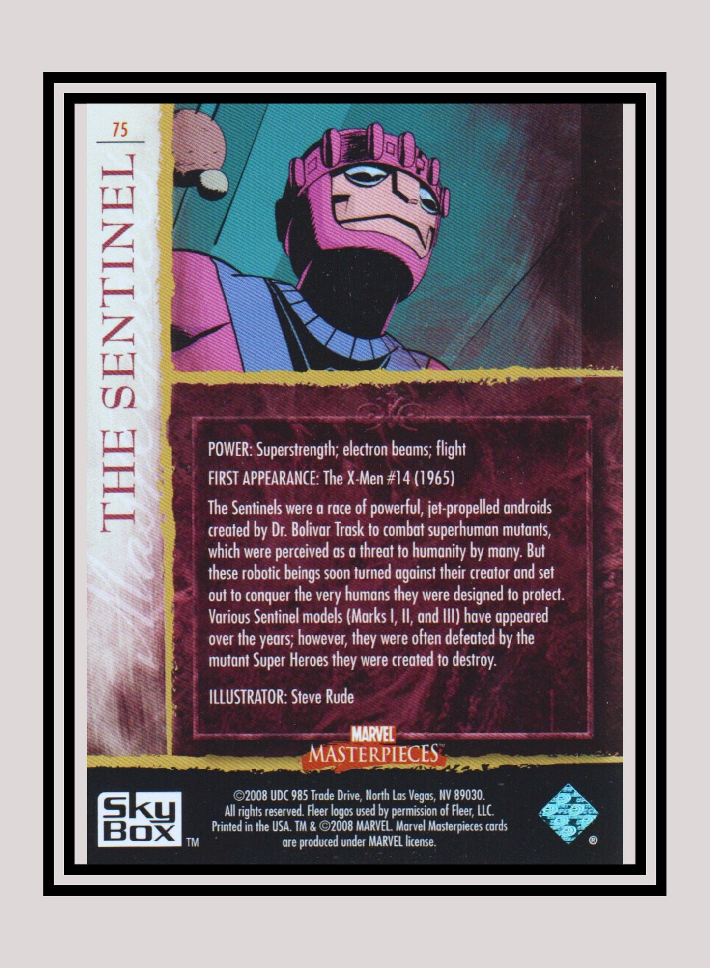 Marvel! 1x The Sentinel - Base (#75 - 2008 Upper Deck Marvel Masterpieces Series 2)