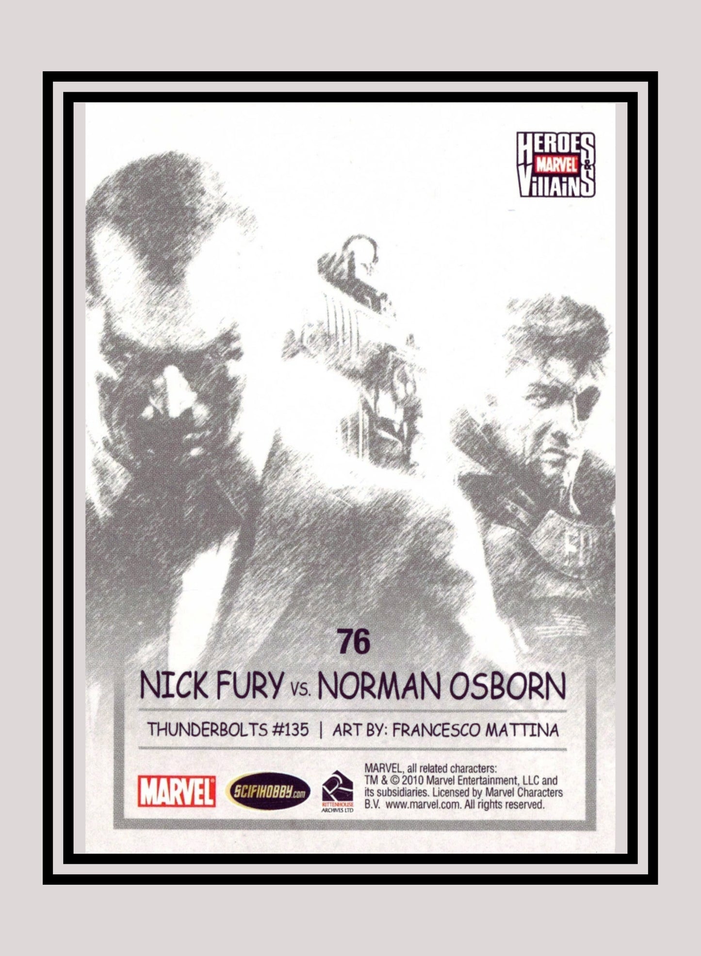 Marvel! 1x Nick Fury vs. Norman Osborn - Base (#76 - 2010 Rittenhouse Marvel Heroes & Villains)
