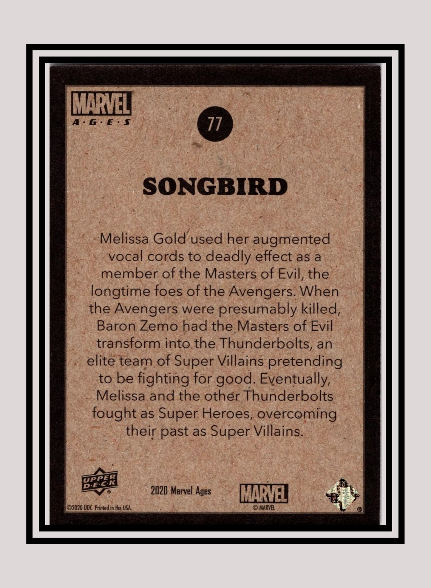 Marvel! 1x Songbird - Base (#077 - 2020 Upper Deck Marvel Ages)