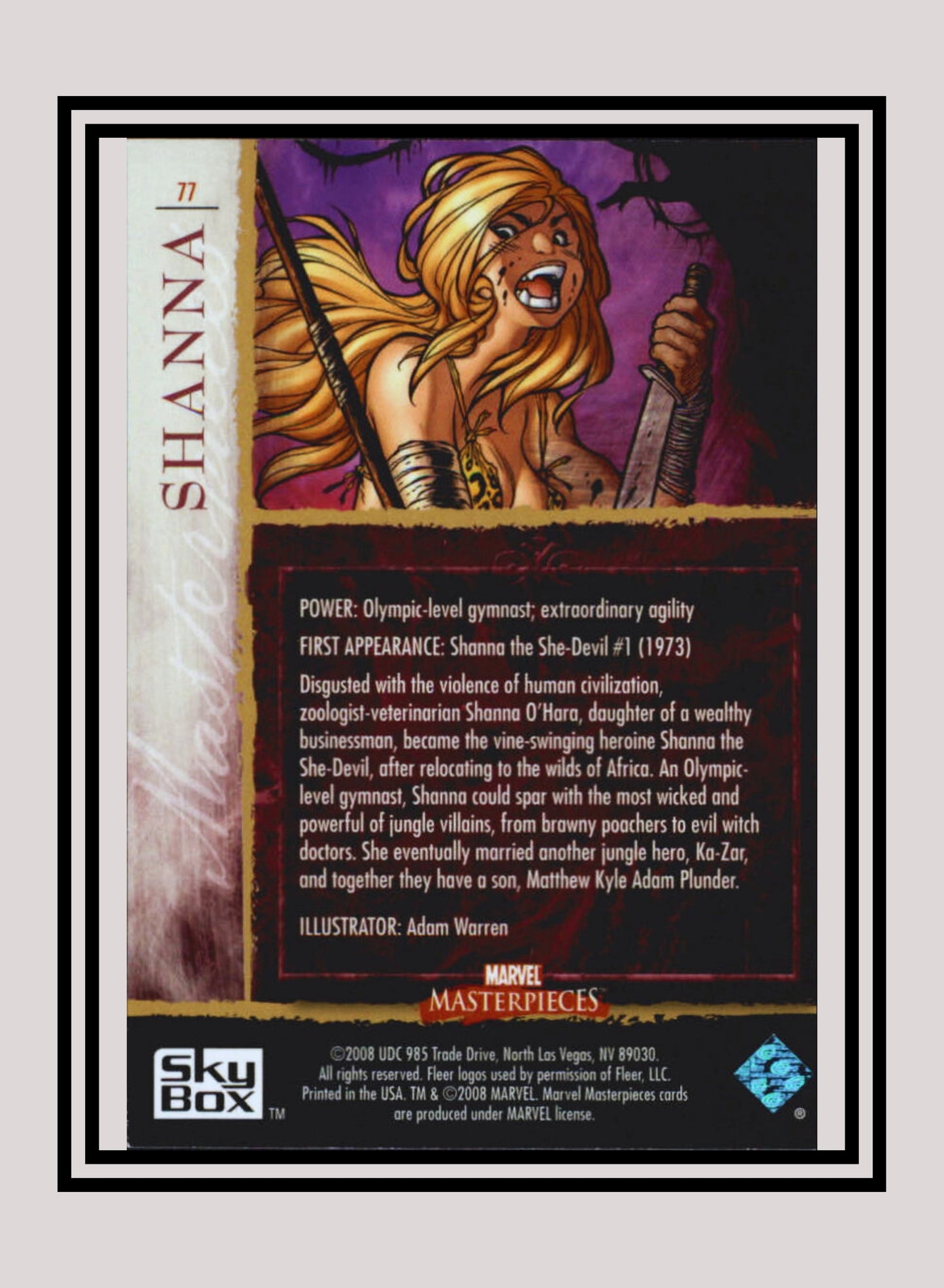 Marvel! 1x Shanna - Base (#77 - 2008 Upper Deck Marvel Masterpieces Series 2)