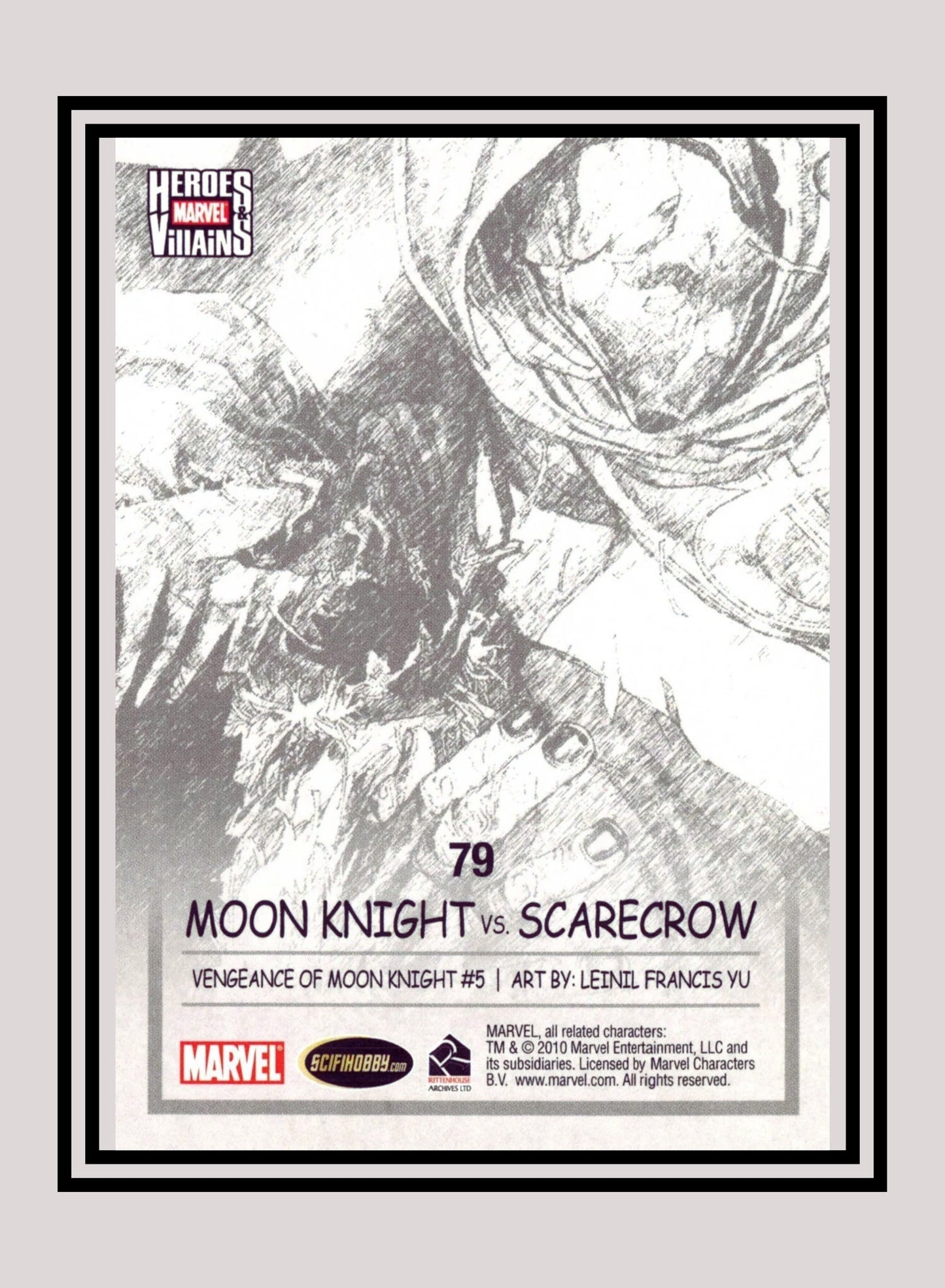 Marvel! 1x Moon Knight vs. Scarecrow - Base (#79 - 2010 Rittenhouse Marvel Heroes & Villains)
