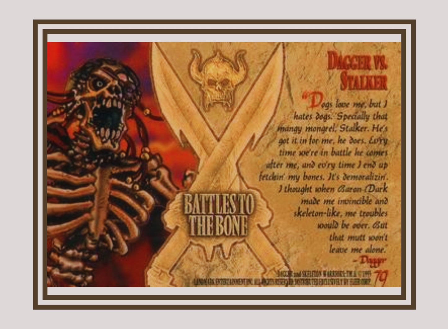 1x Dagger vs. Stalker - Base (#079 - 1995 Fleer Ultra Skeleton Warriors)