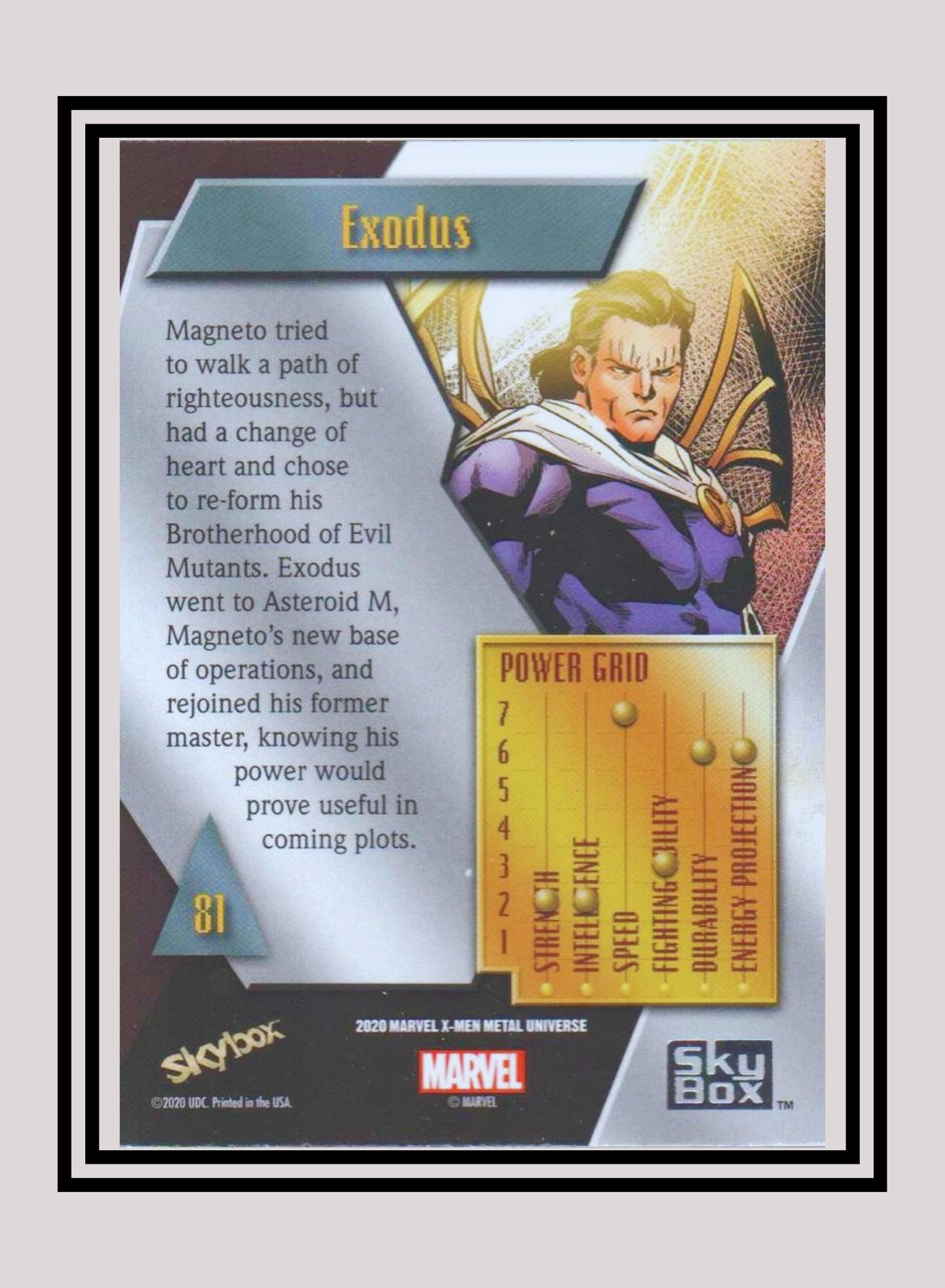 Marvel! 1x Exodus - Base Low Series (#081 - 2021 Upper Deck X-Men Metal Universe)