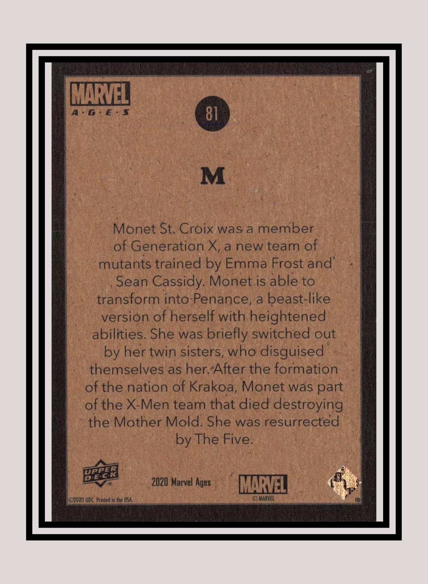 Marvel! 1x M - Base (#081 - 2020 Upper Deck Marvel Ages)