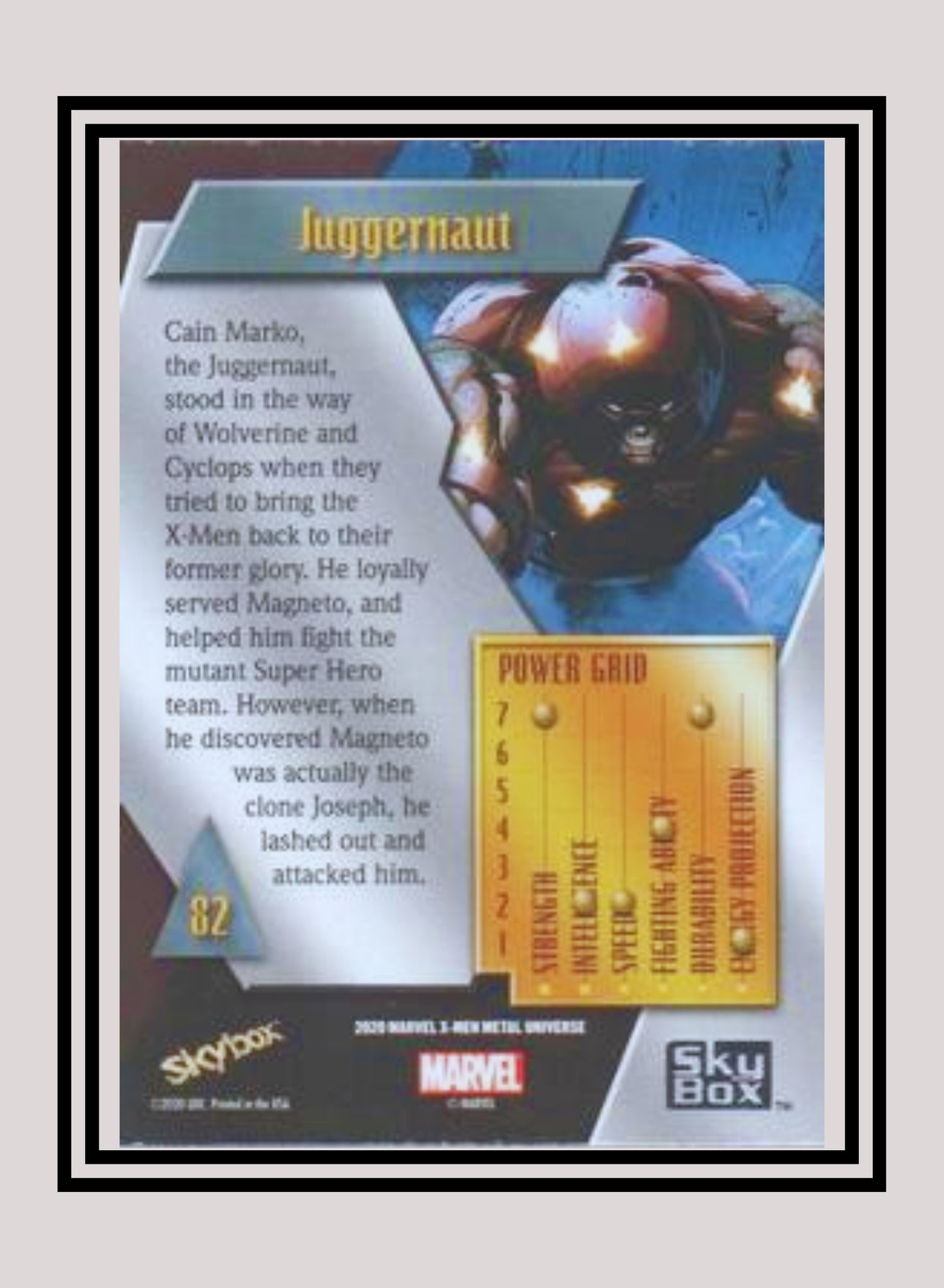 Marvel! 1x Juggernaut - Base Low Series (#082 - 2021 Upper Deck X-Men Metal Universe)