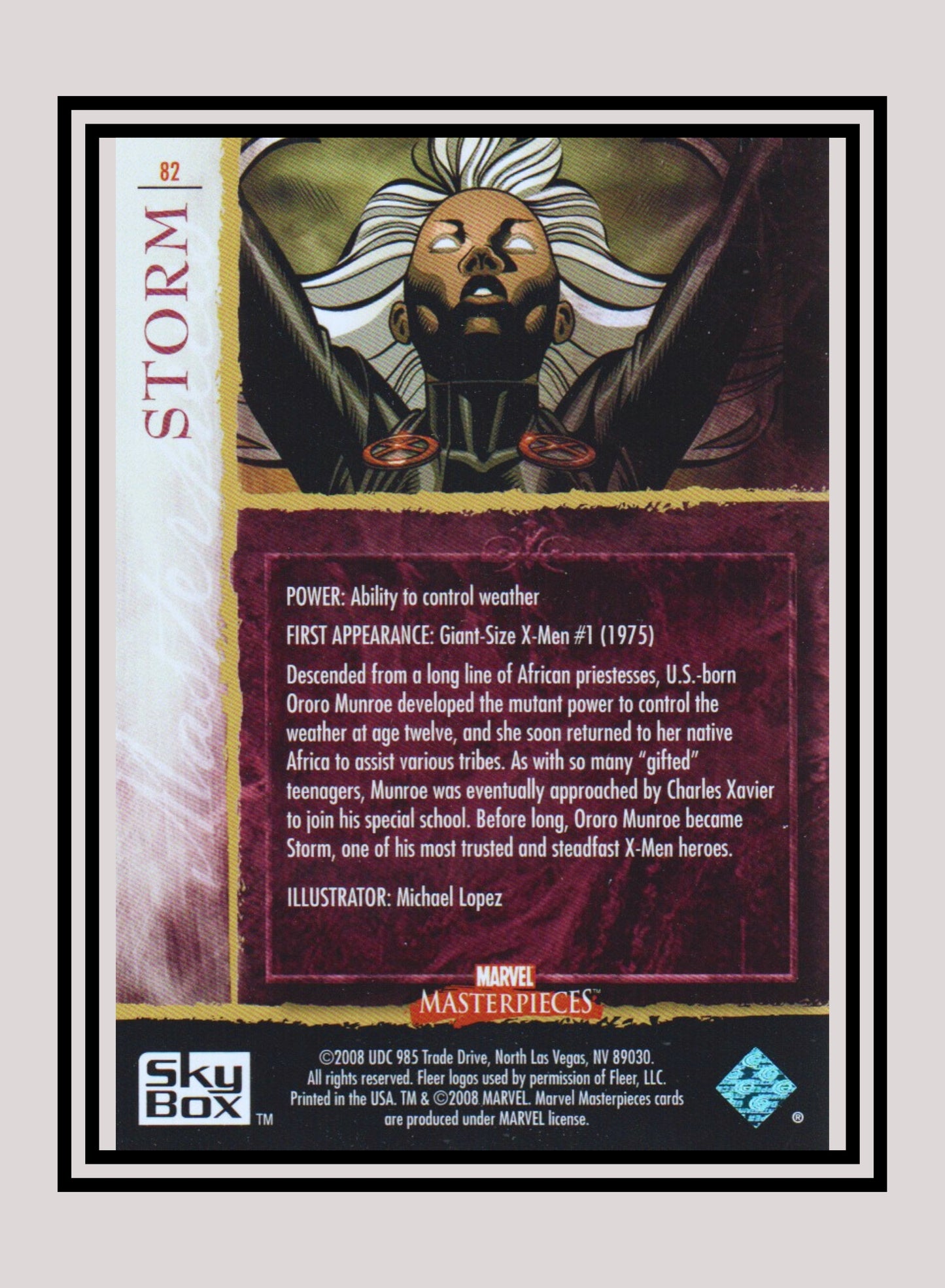 Marvel! 1x Storm - Base (#82 - 2008 Upper Deck Marvel Masterpieces Series 2)