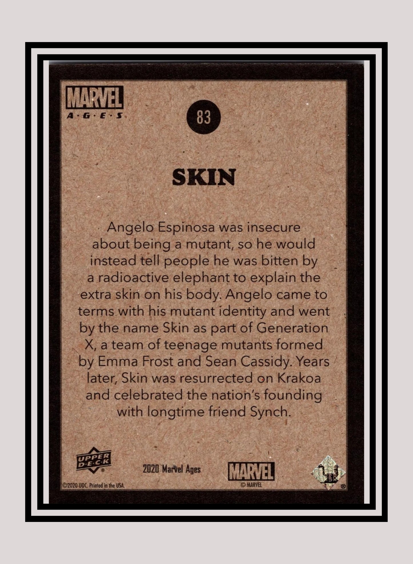 Marvel! 1x Skin - Base (#083 - 2020 Upper Deck Marvel Ages)