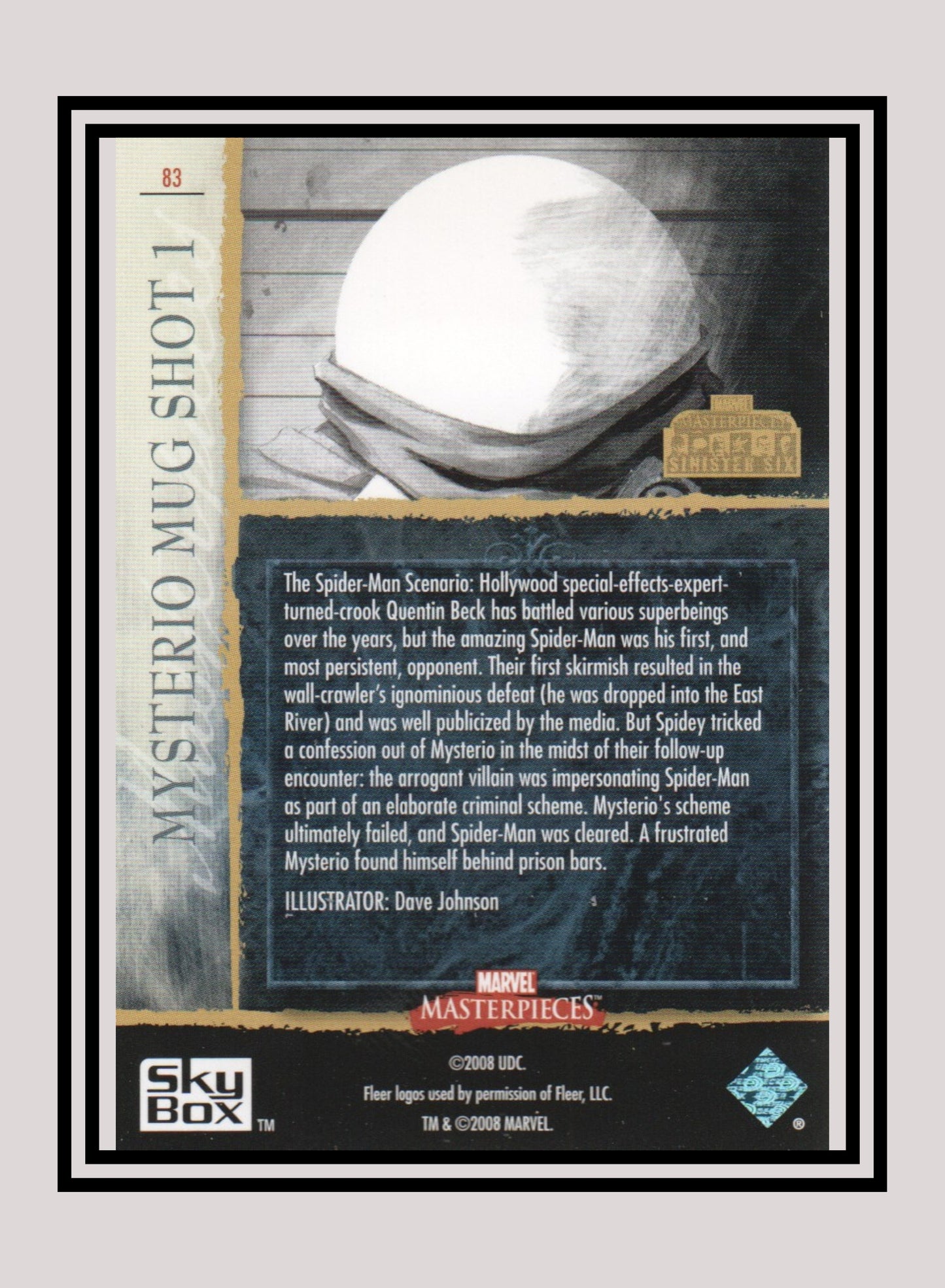 Marvel! 1x Mysterio Mug Shot 1 - Base (#83 - 2008 Upper Deck Marvel Masterpieces Series 3)