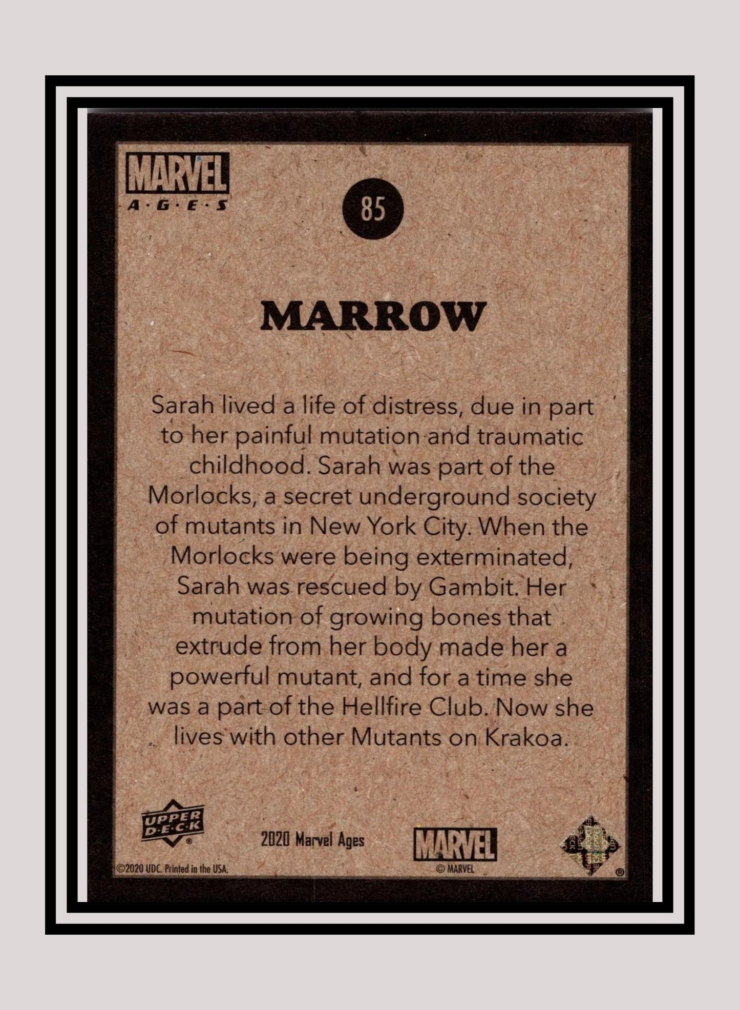 Marvel! 1x Marrow - Base (#085 - 2020 Upper Deck Marvel Ages)