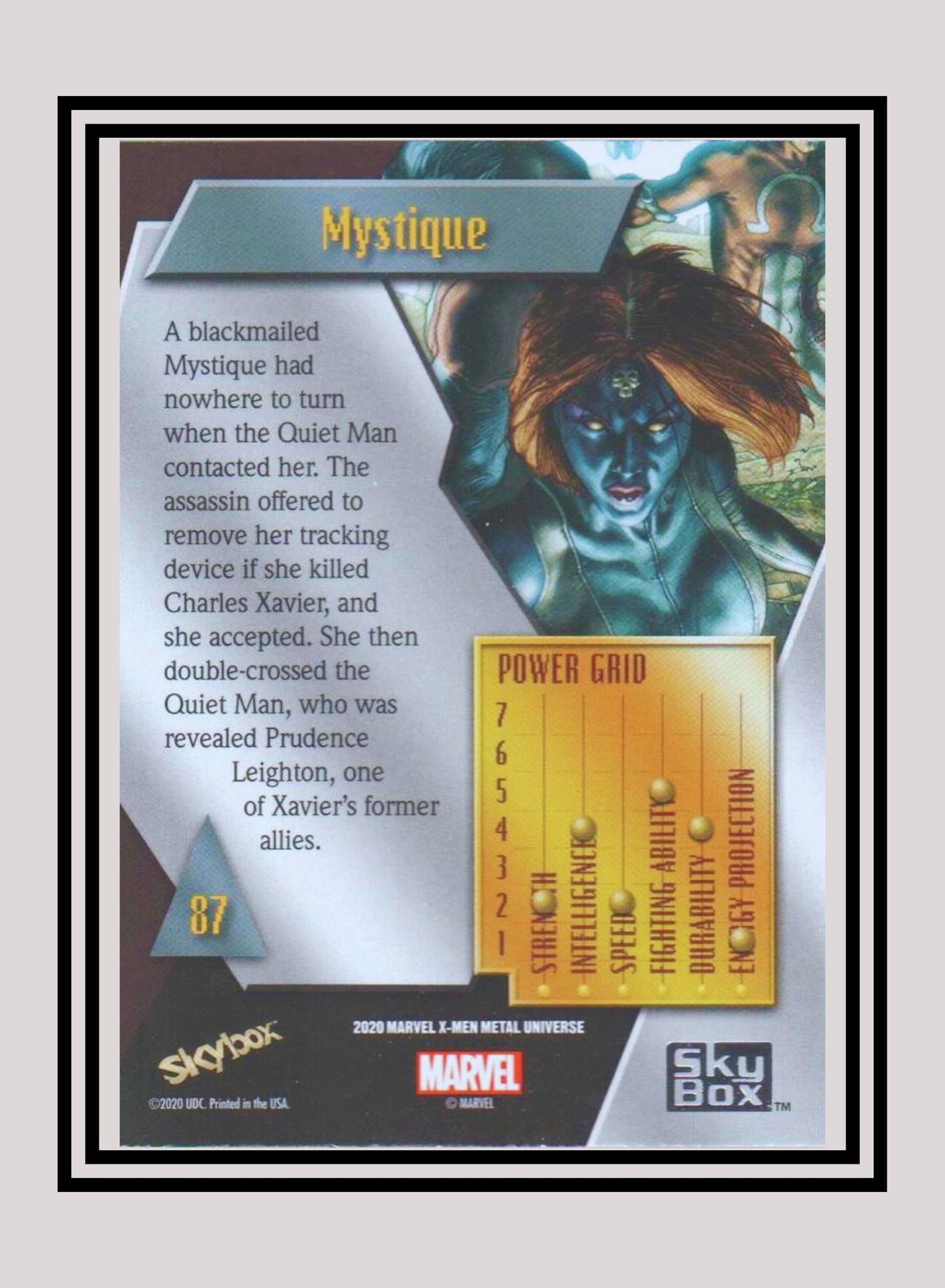 Marvel! 1x Mystique - Base Low Series (#087 - 2021 Upper Deck X-Men Metal Universe)