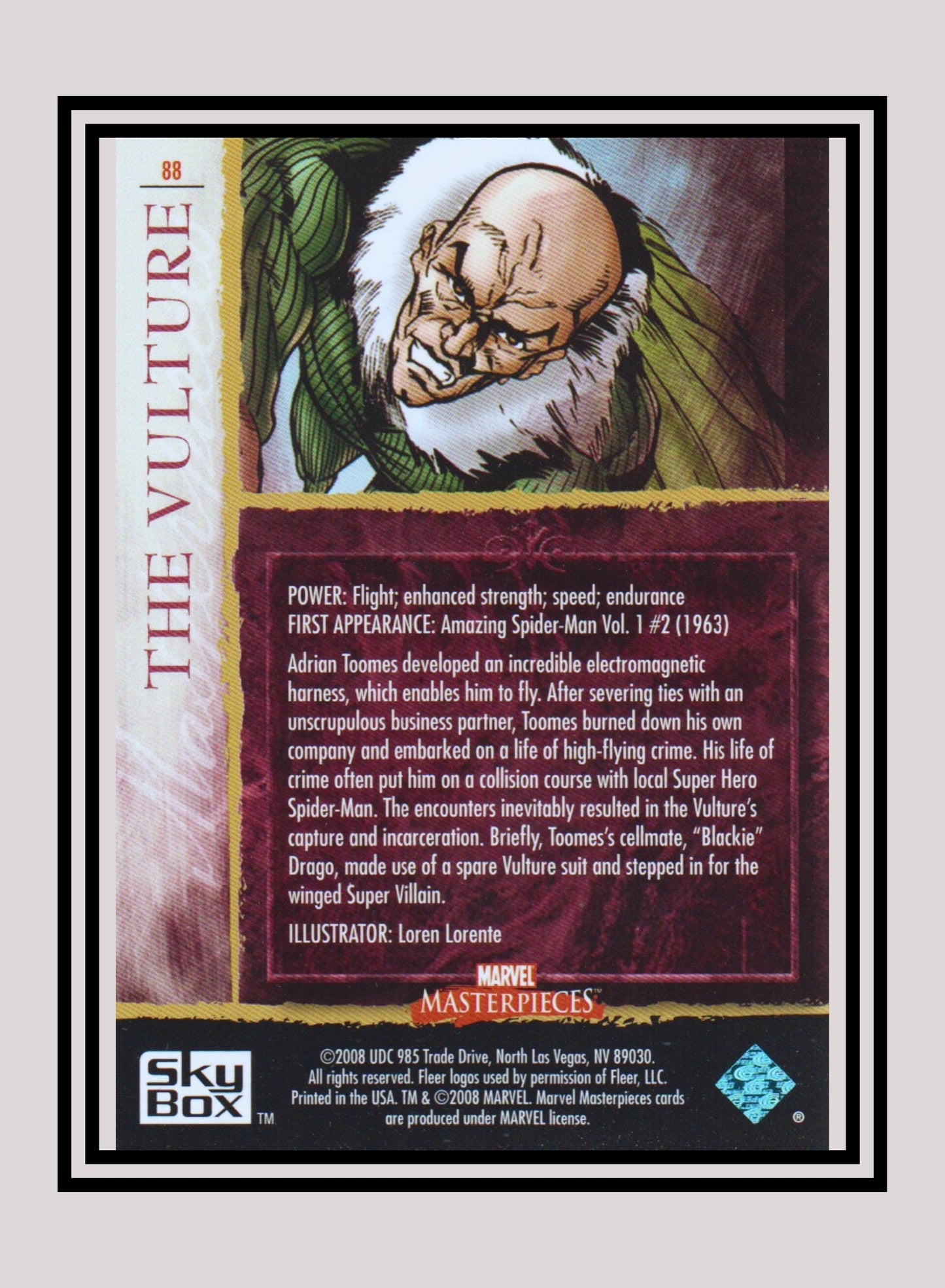 Marvel! 1x The Vulture - Base (#88 - 2008 Upper Deck Marvel Masterpieces Series 2)