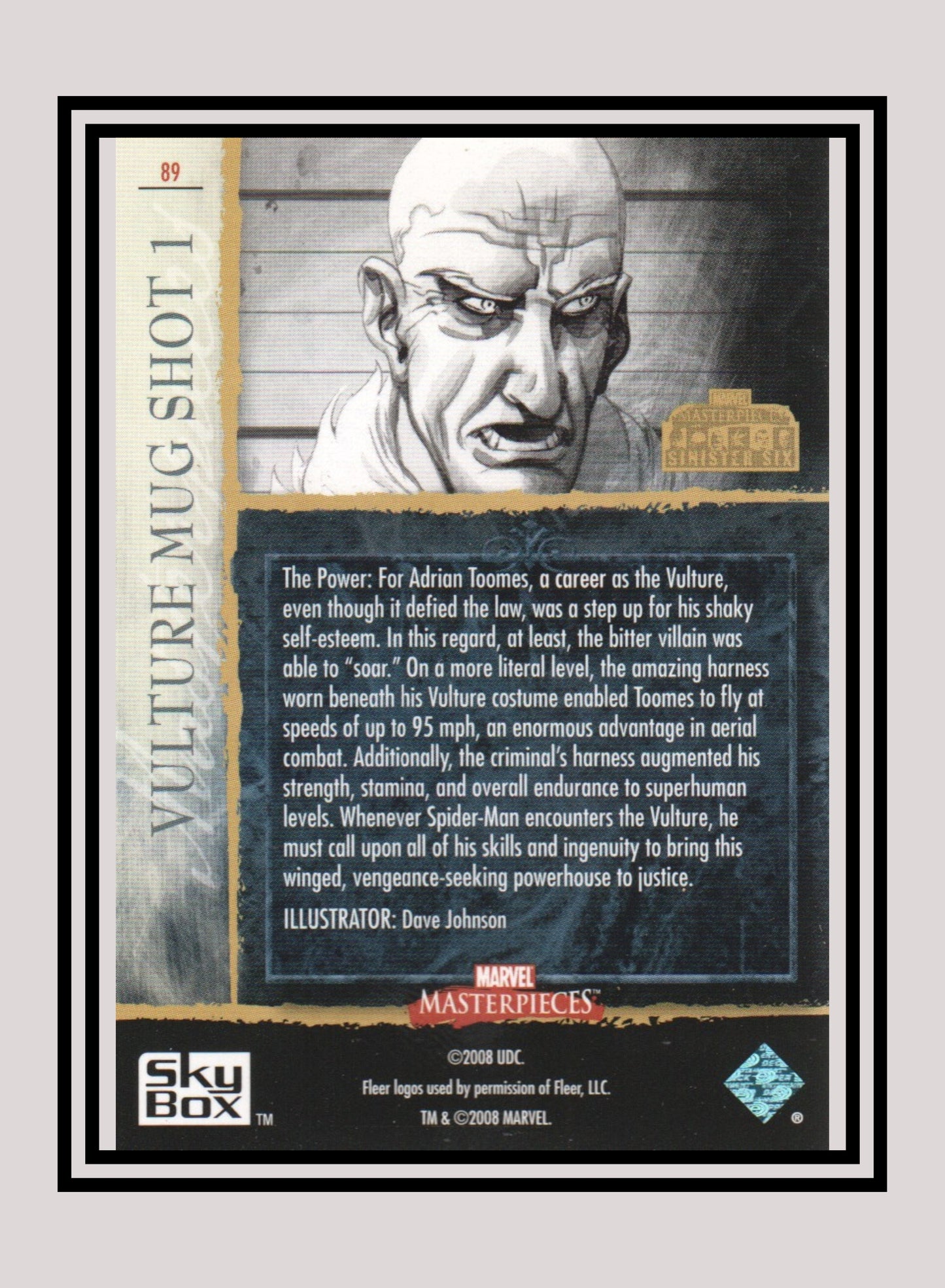 Marvel! 1x Vulture Mug Shot 1 - Base (#89 - 2008 Upper Deck Marvel Masterpieces Series 3)