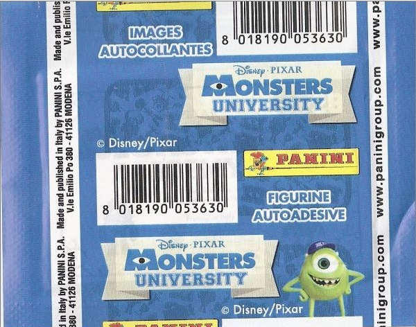 1x 2013 Panini Monsters University - Sticker Pack (SEALED)