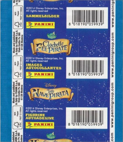 1x 2014 Panini Disney Tinker Bell and the Pirate Fairy - Sticker Pack (SEALED)