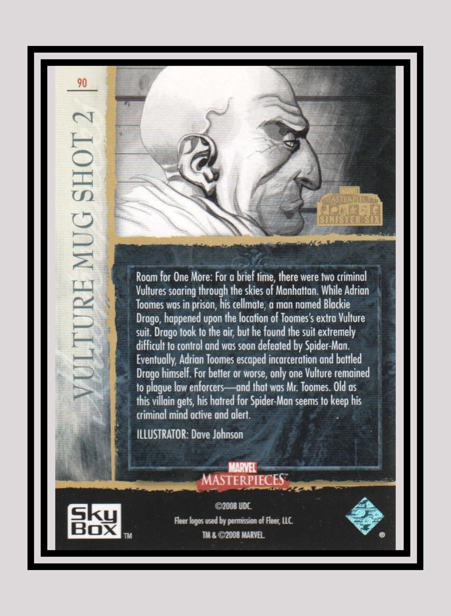 Marvel! 1x Vulture Mug Shot 2 - Base (#90 - 2008 Upper Deck Marvel Masterpieces Series 3)
