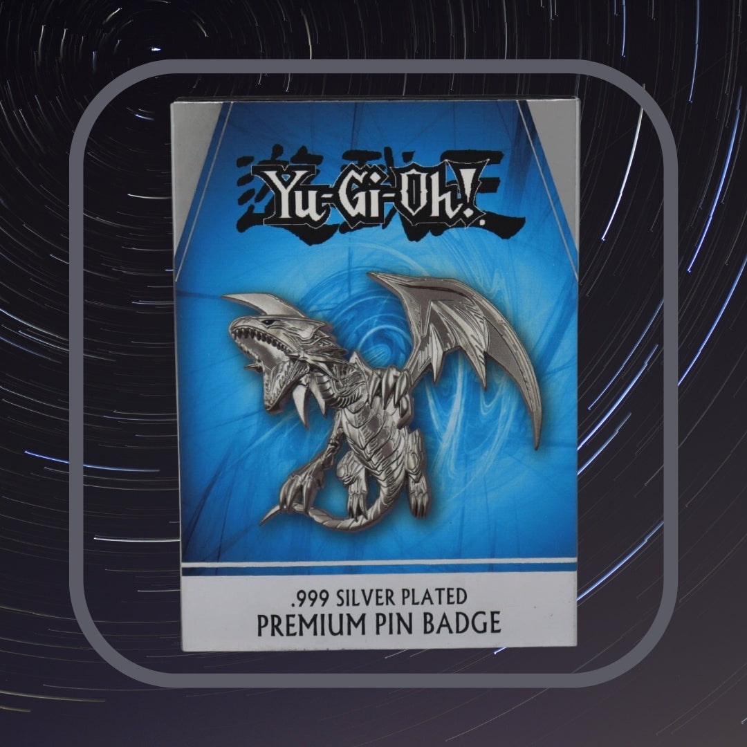 Yugioh! 1x Blue Eyes White Dragon XL Pin Badge - .999 Silver Plated Limited Edition (SEALED)