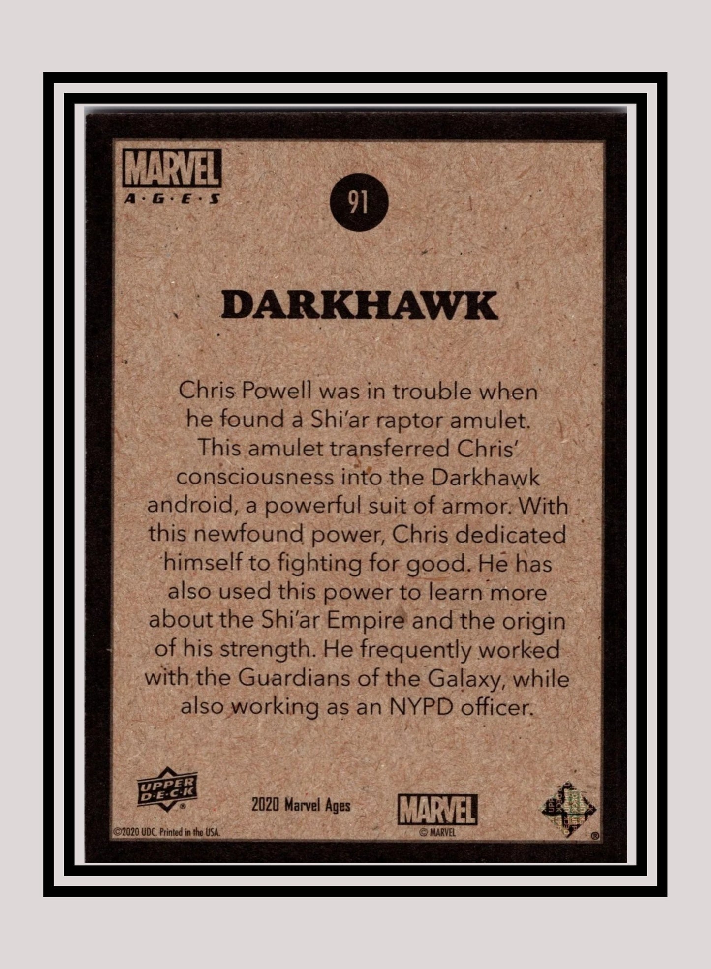 Marvel! 1x Darkhawk - Base (#091 - 2020 Upper Deck Marvel Ages)