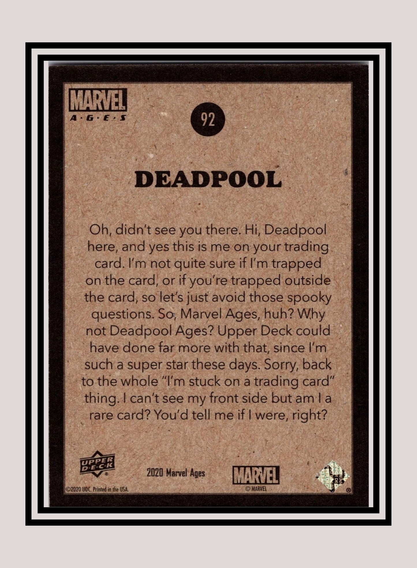 Marvel! 1x Deadpool - Base (#092 - 2020 Upper Deck Marvel Ages)