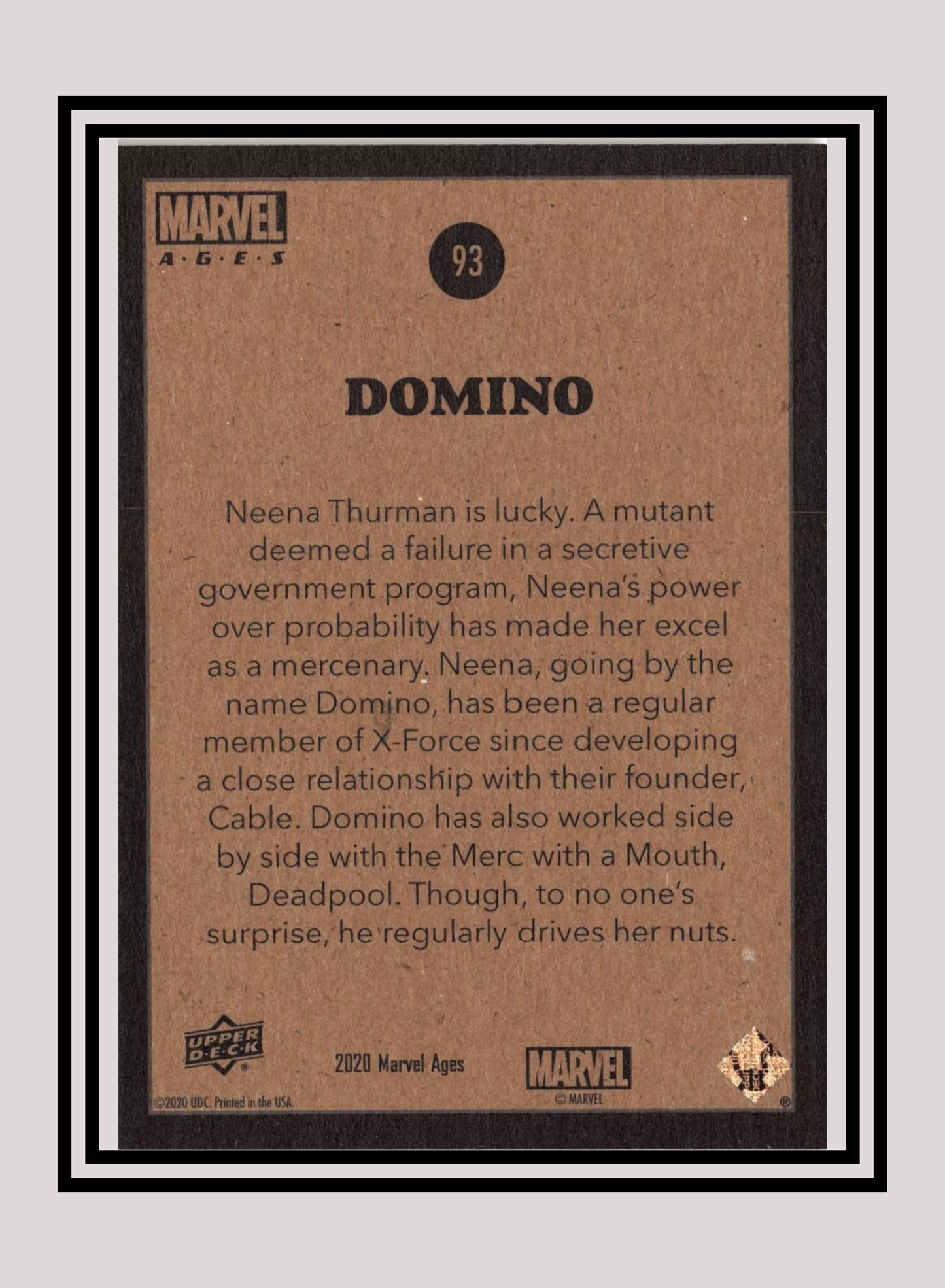 Marvel! 1x Domino - Base (#093 - 2020 Upper Deck Marvel Ages)