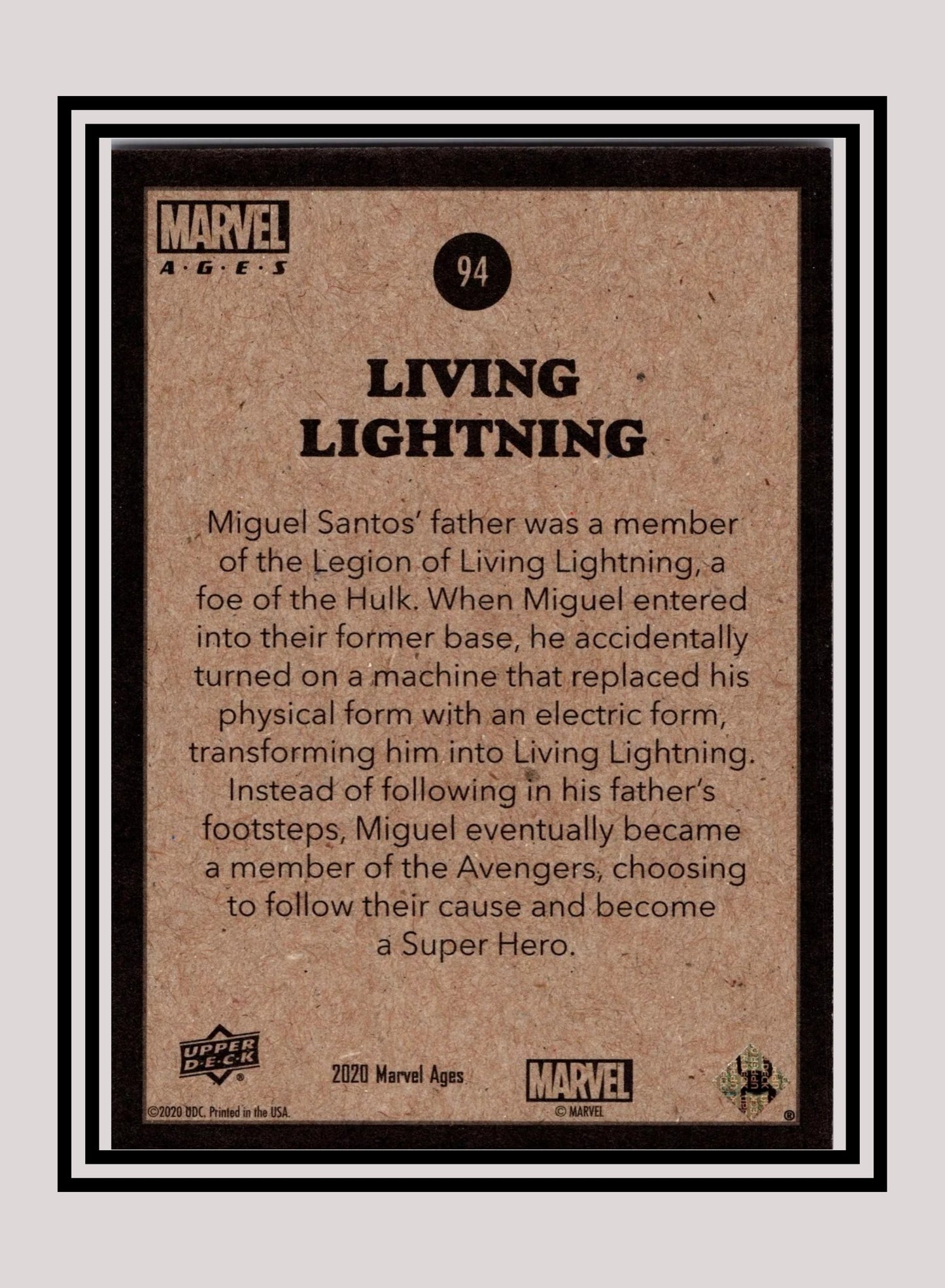 Marvel! 1x Living Lightning - Base (#094 - 2020 Upper Deck Marvel Ages)