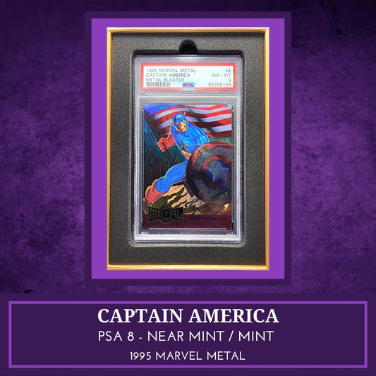 Marvel! 1x Captain America PSA 8 (Metal Blaster - 1995 Fleer Marvel Metal)