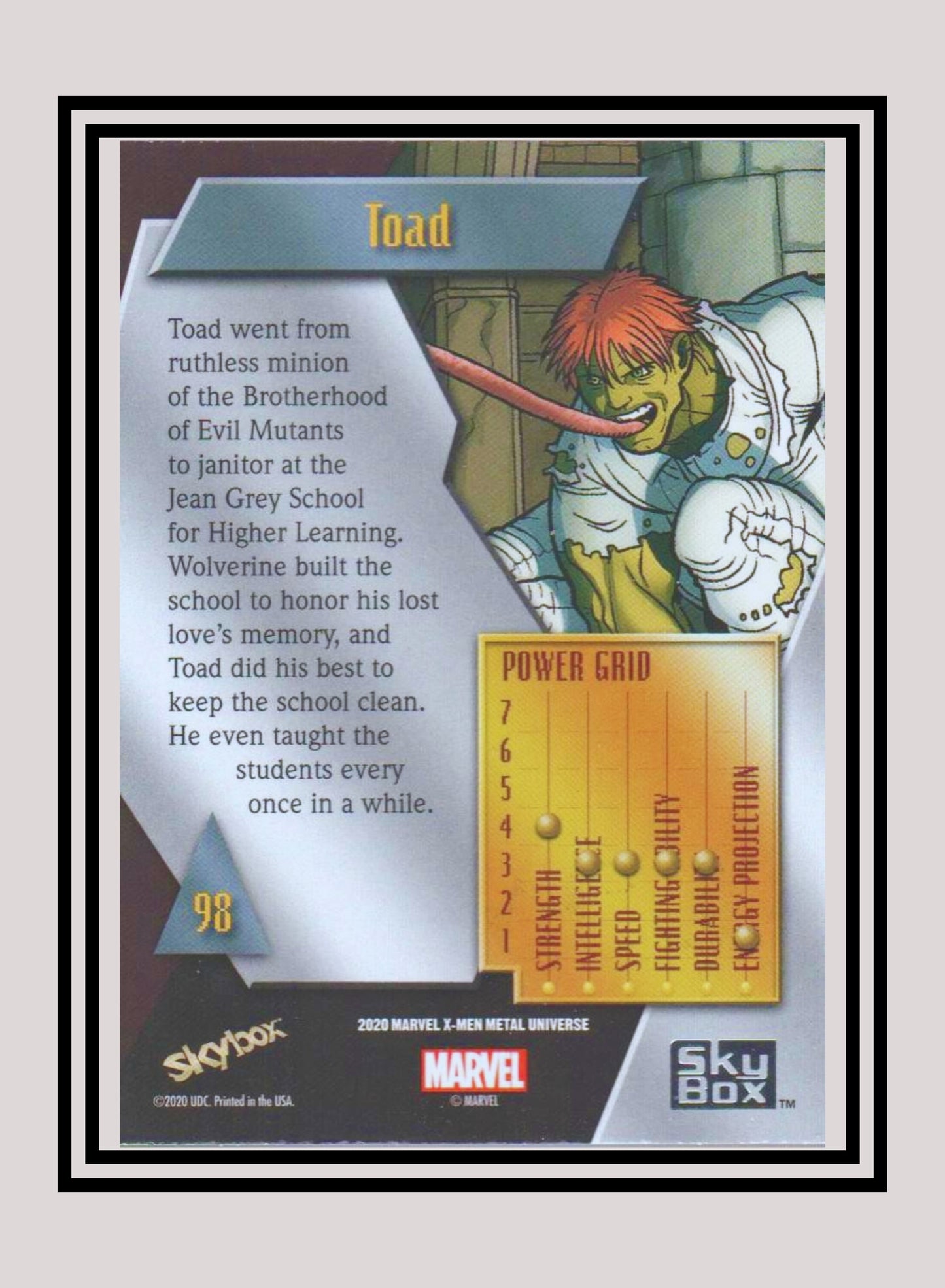 Marvel! 1x Toad - Base Low Series (#098 - 2021 Upper Deck X-Men Metal Universe)