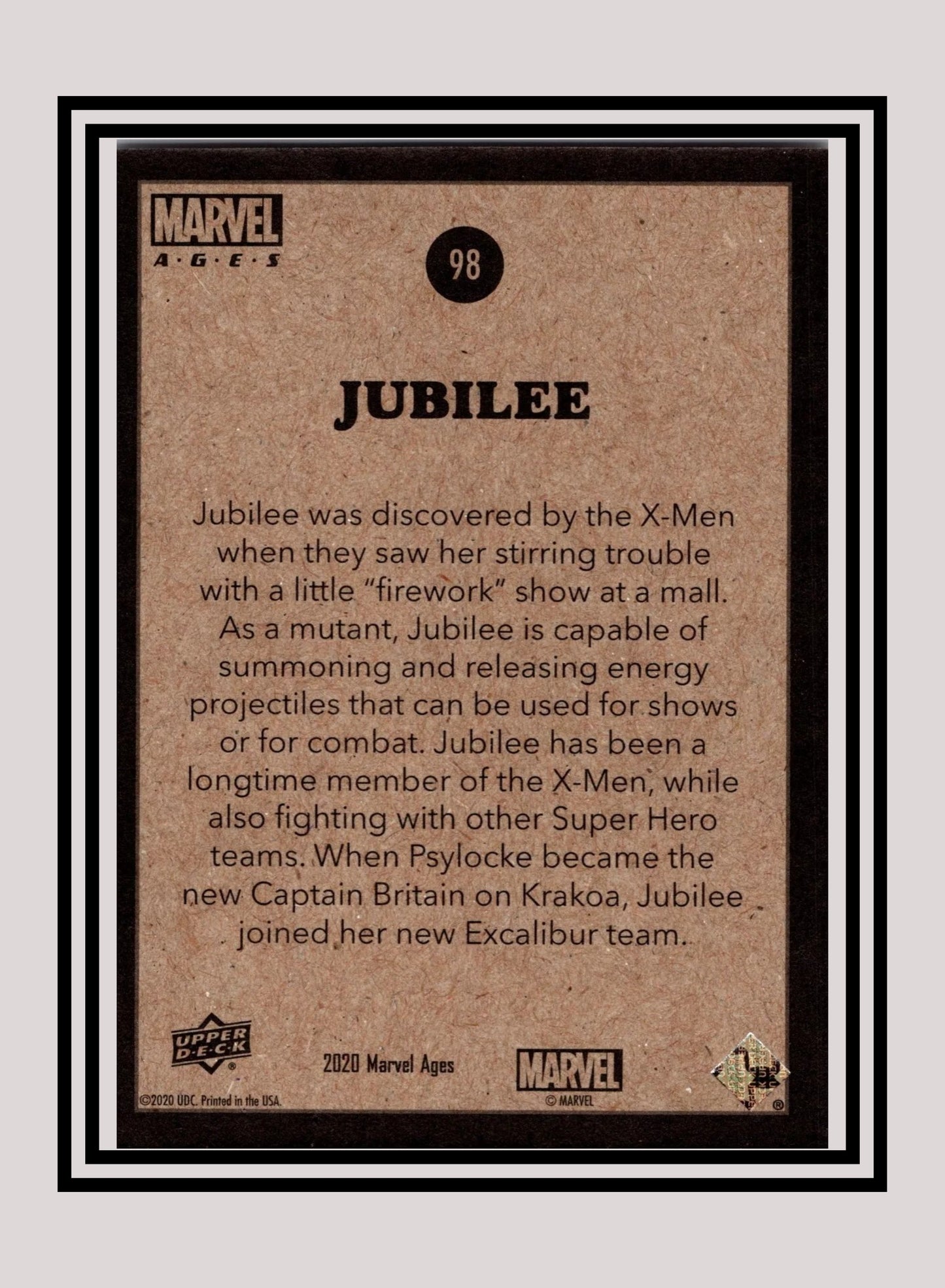 Marvel! 1x Jubilee - Base (#098 - 2020 Upper Deck Marvel Ages)