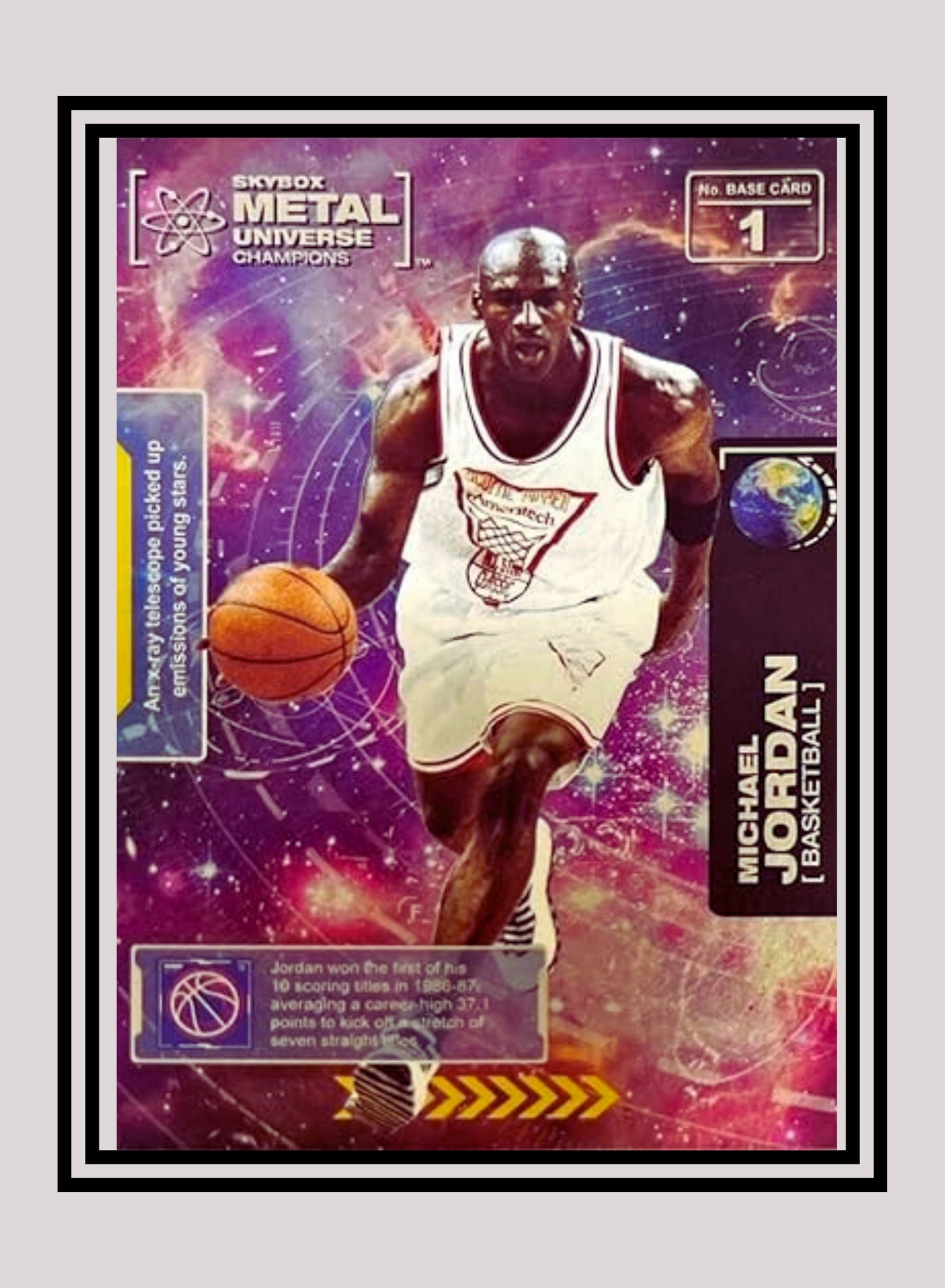 1x Michael Jordan Basketball - Base (#001 - 2021 Skybox Metal Universe Champions)