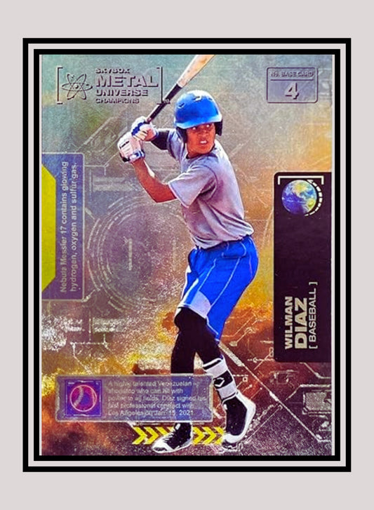 1x Wilman Diaz Baseball RC - Base (#004 - 2021 Skybox Metal Universe Champions)