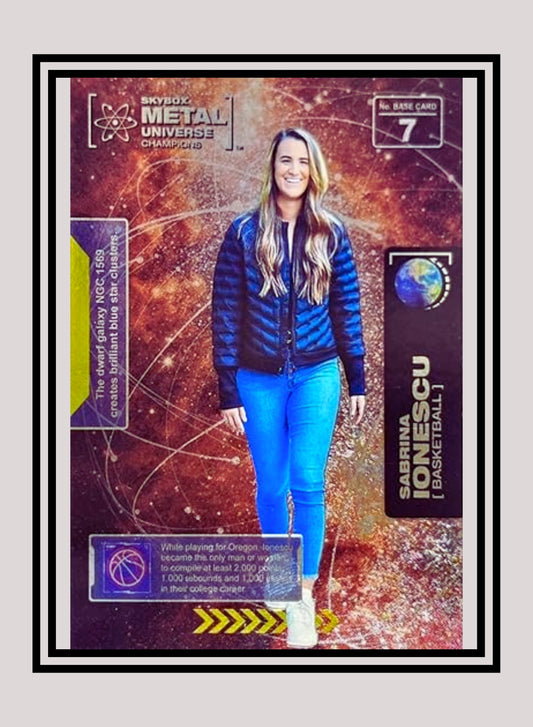 1x Sabrina Ionescu Basketball RC - Base (#007 - 2021 Skybox Metal Universe Champions)