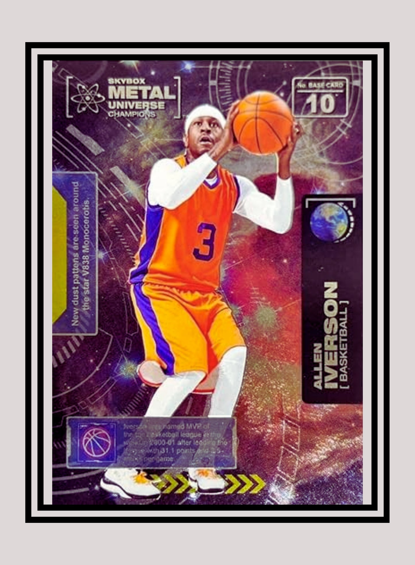 1x Allen Iverson Basketball - Base (#010 - 2021 Skybox Metal Universe Champions)
