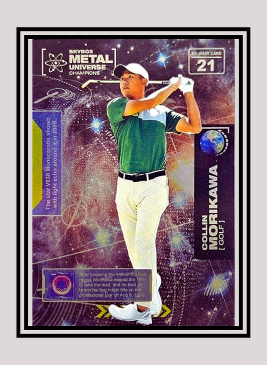 1x Collin Morikawa Golf RC - Base (#021 - 2021 Skybox Metal Universe Champions)