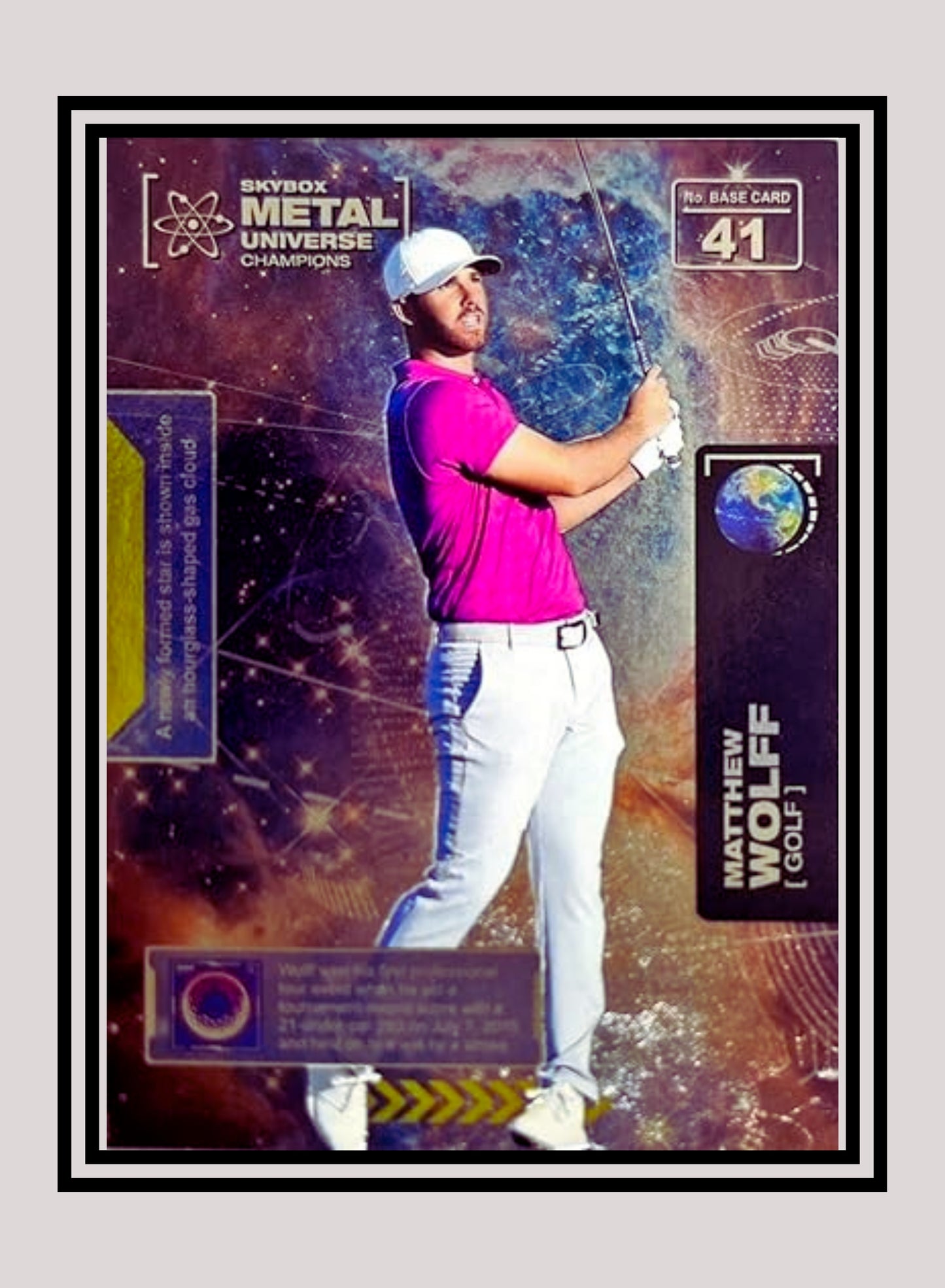 1x Matthew Wolff Golf RC - Base (#041 - 2021 Skybox Metal Universe Champions)